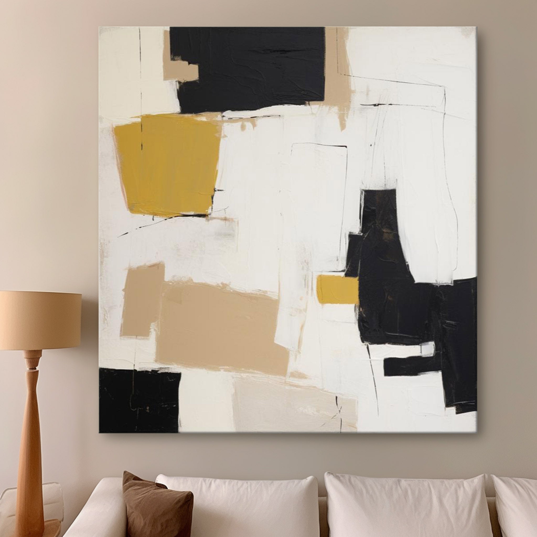 Wall Art Geometric Abstract Warm Irregular