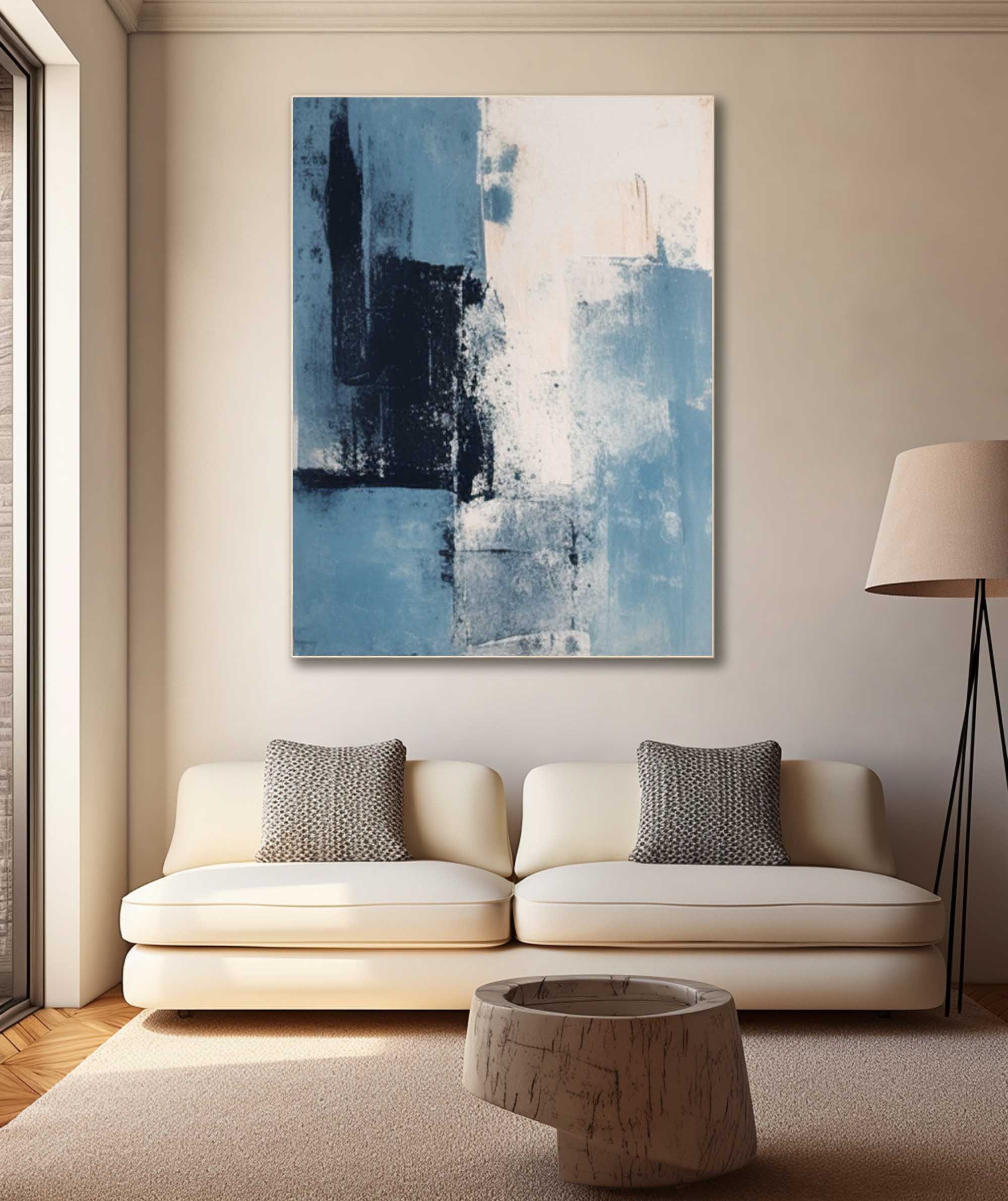 Wall Art Serene Calm Blue Tone Abstract