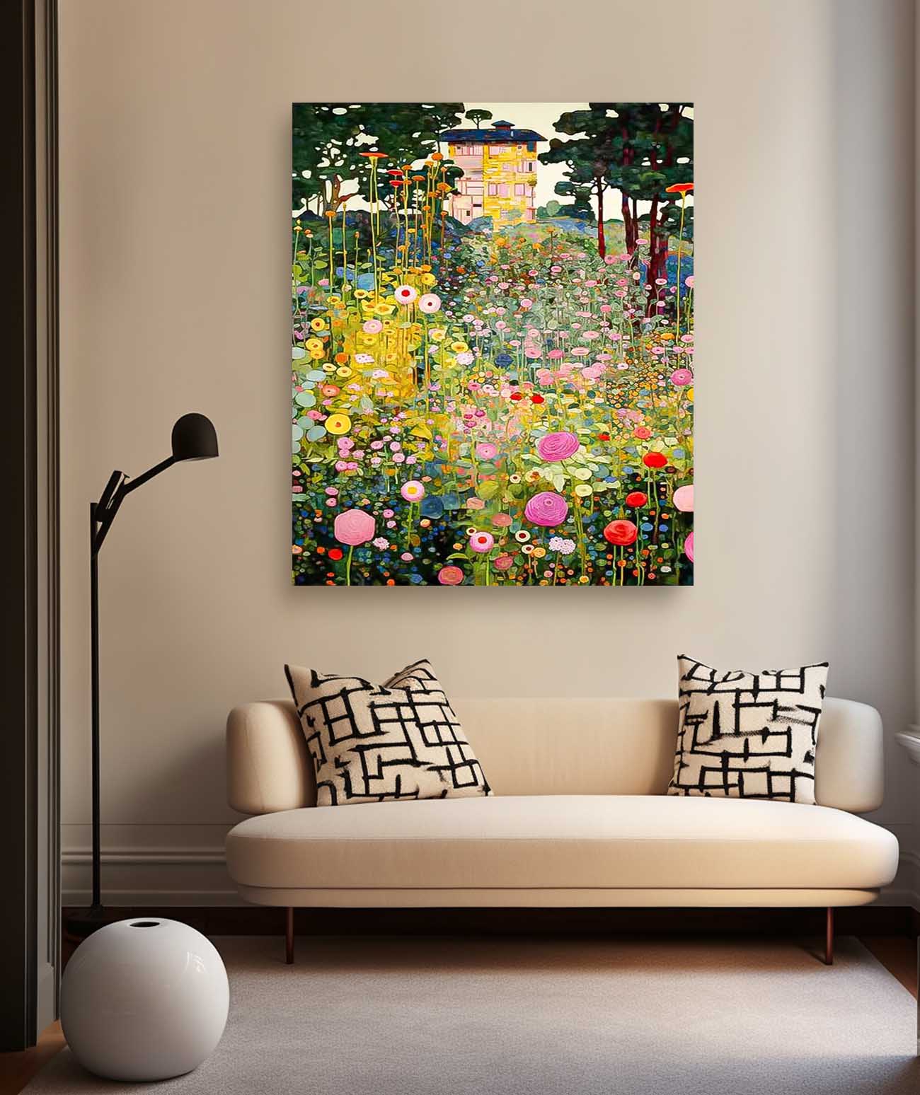 Klimt-Style Floral Garden Painting