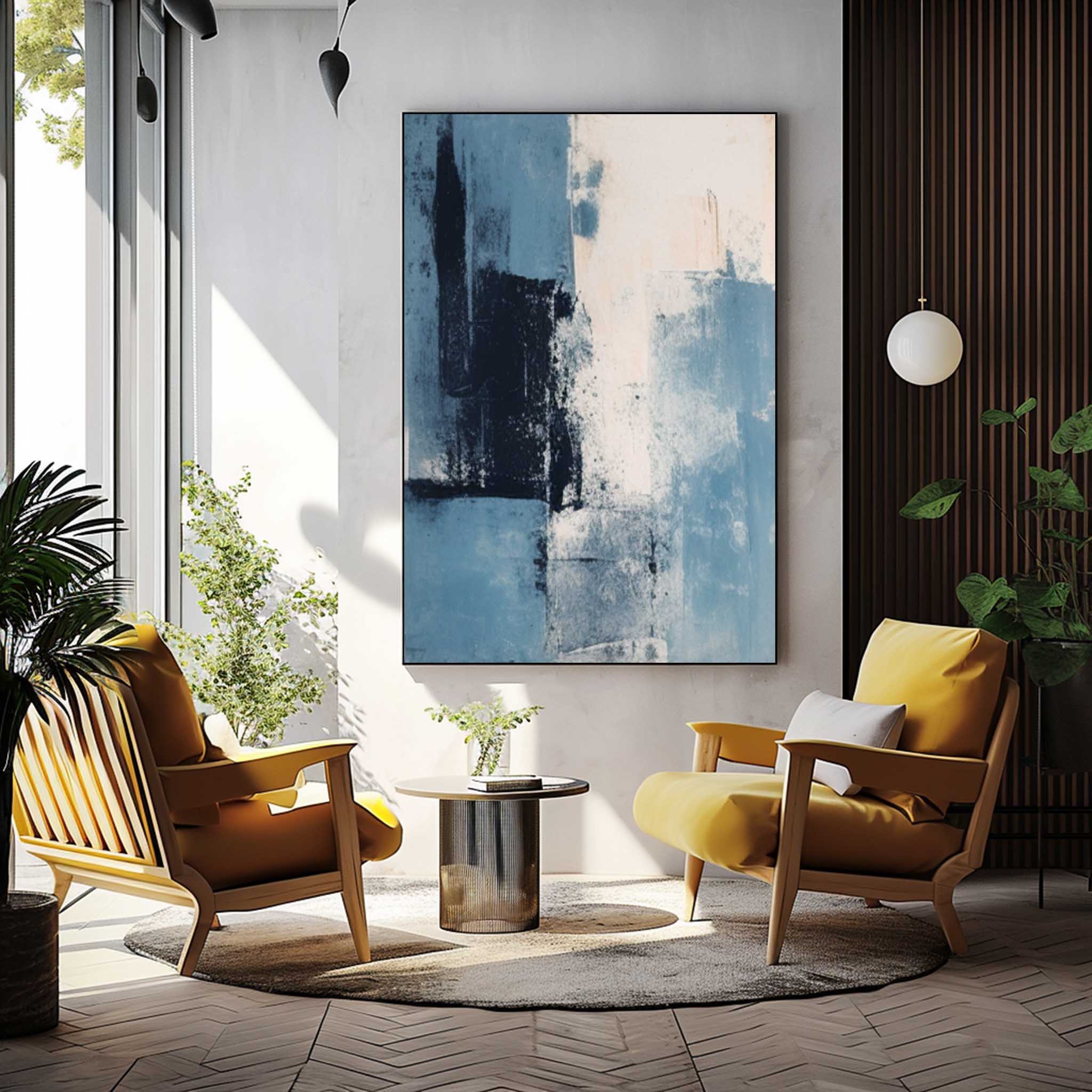 Wall Art Serene Calm Blue Tone Abstract