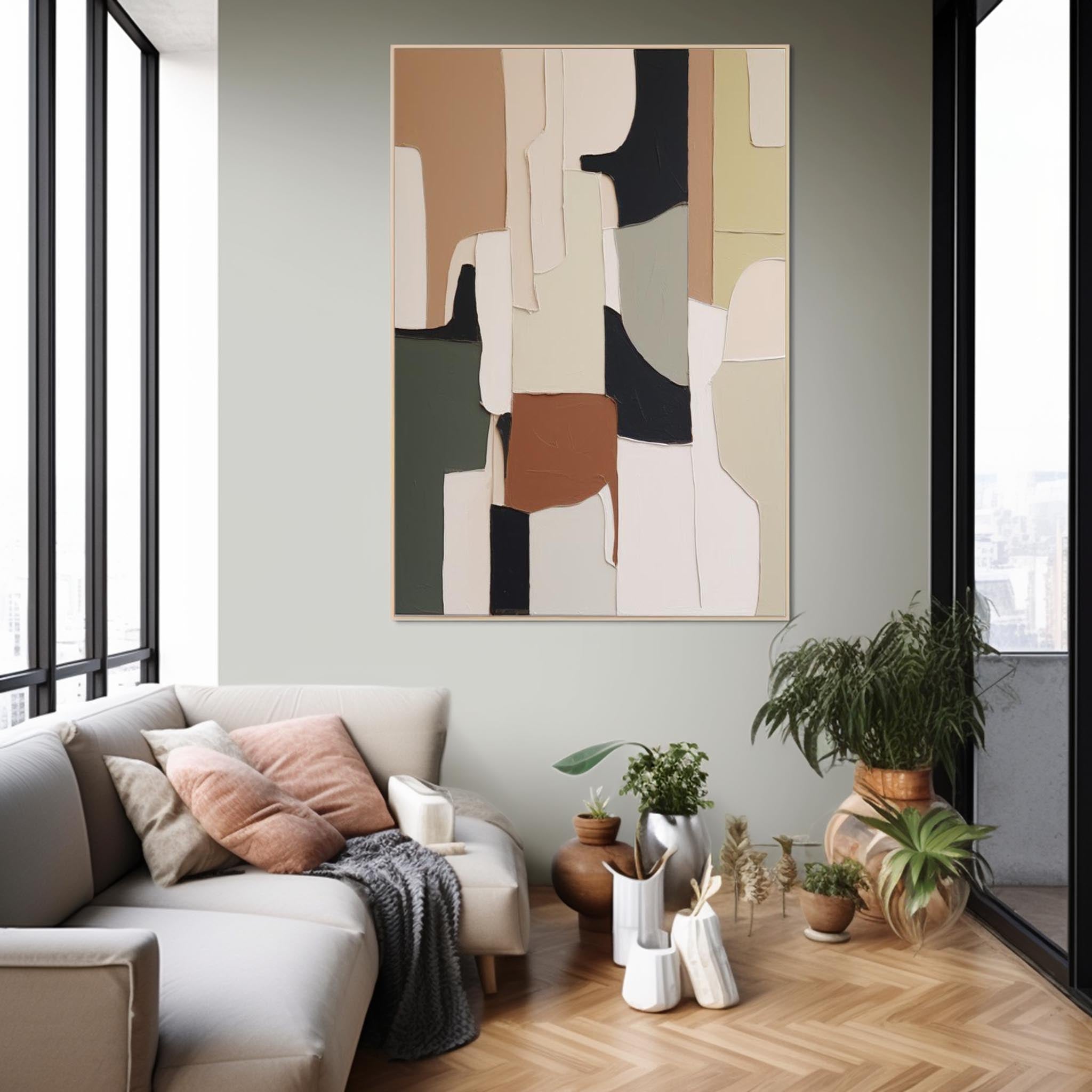 Wall Art Raw Abstract Painterly Block