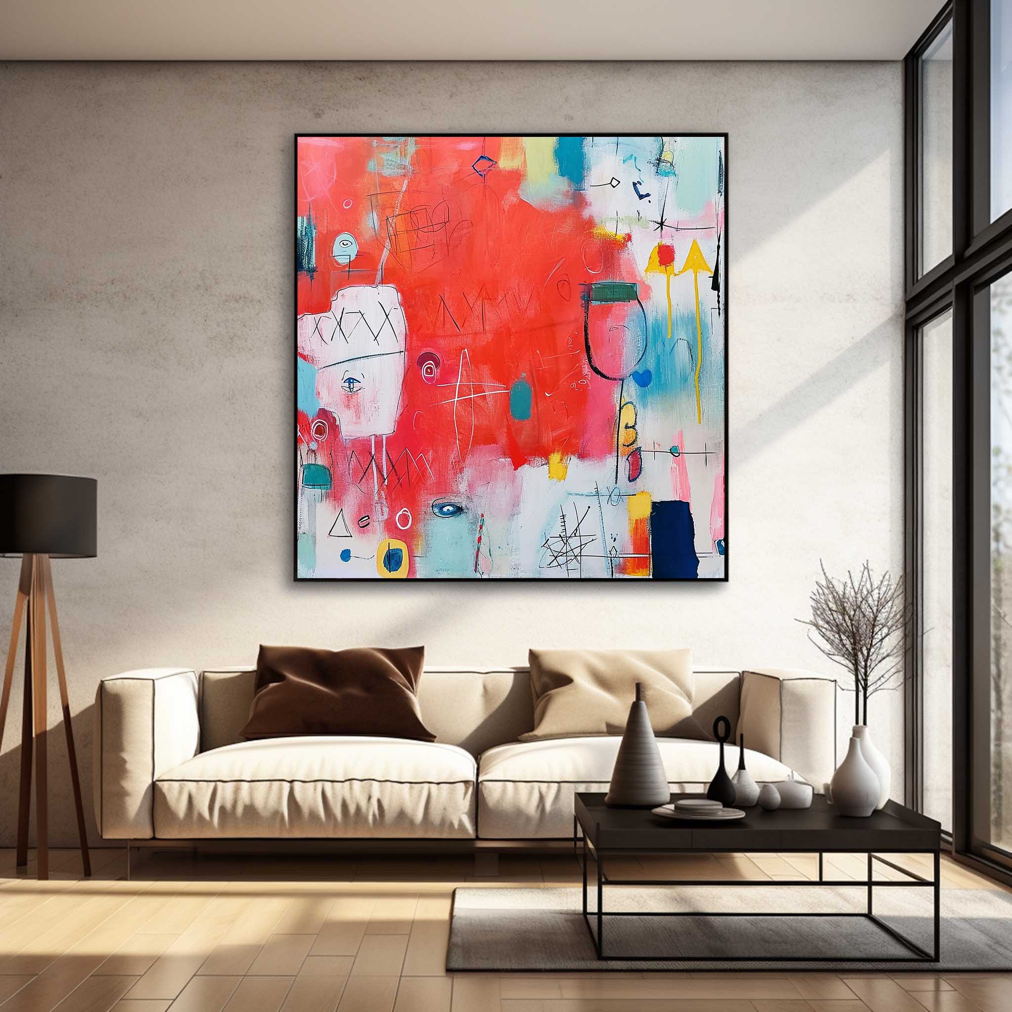 Wall Art Dense Symbolic Abstract Naive