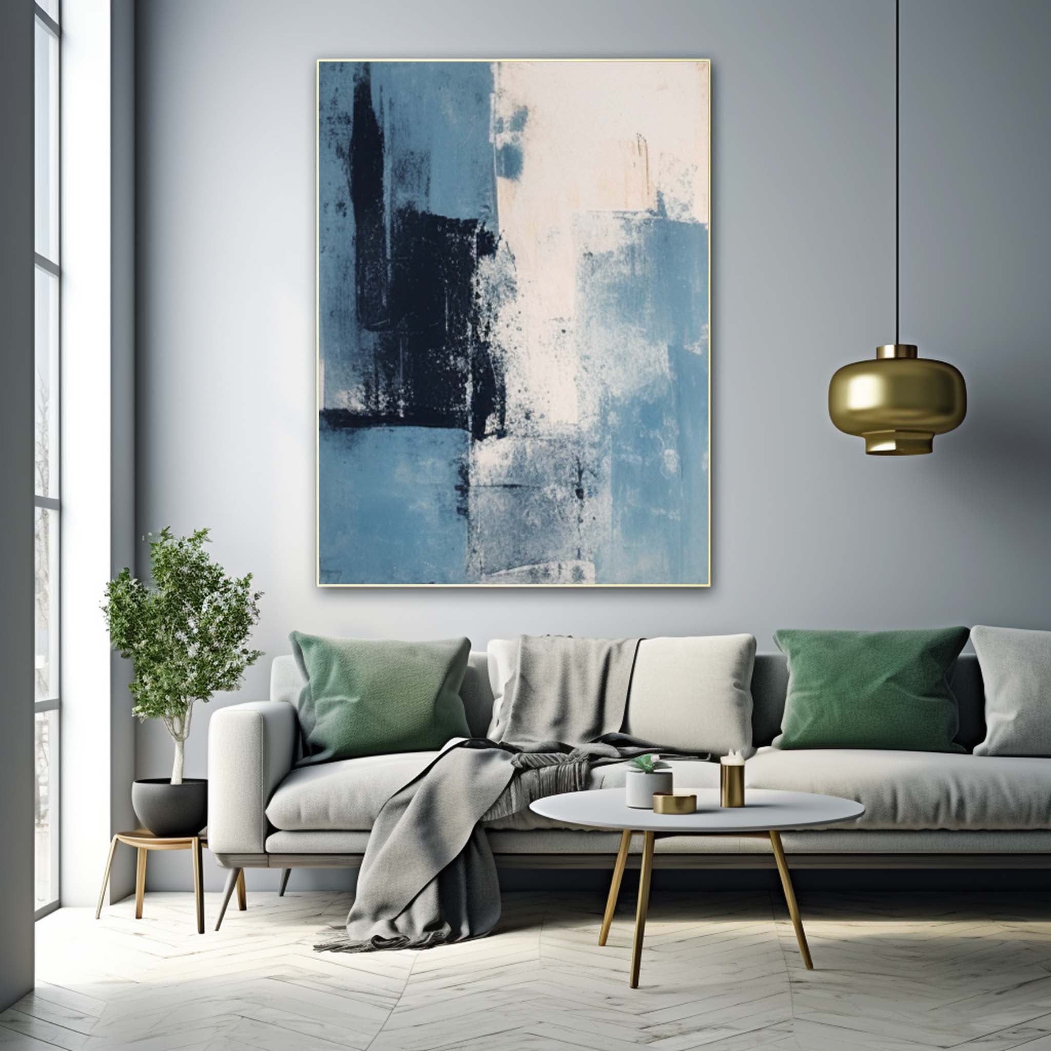 Wall Art Serene Calm Blue Tone Abstract