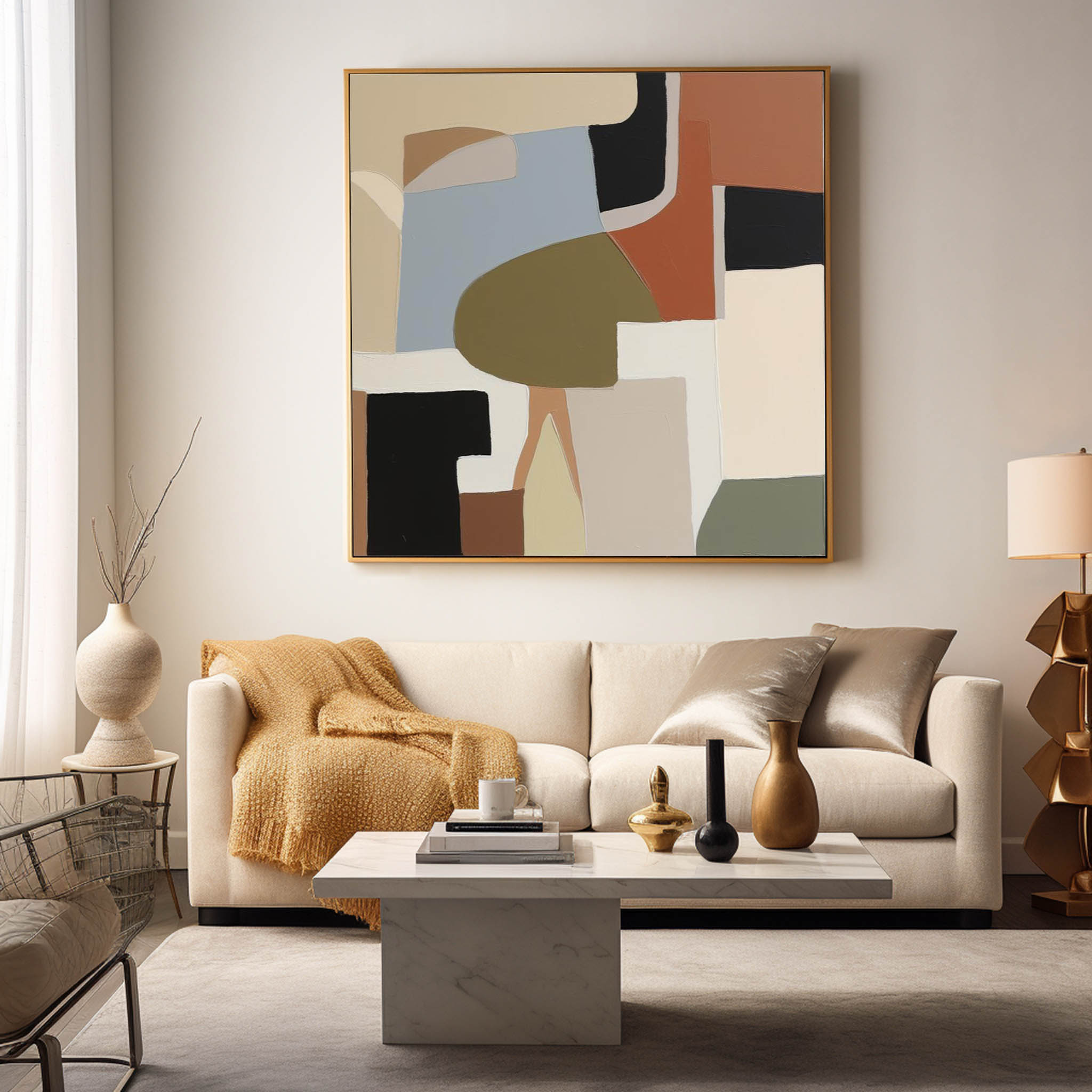 Wall Art Abstract Minimalist Geometric Block