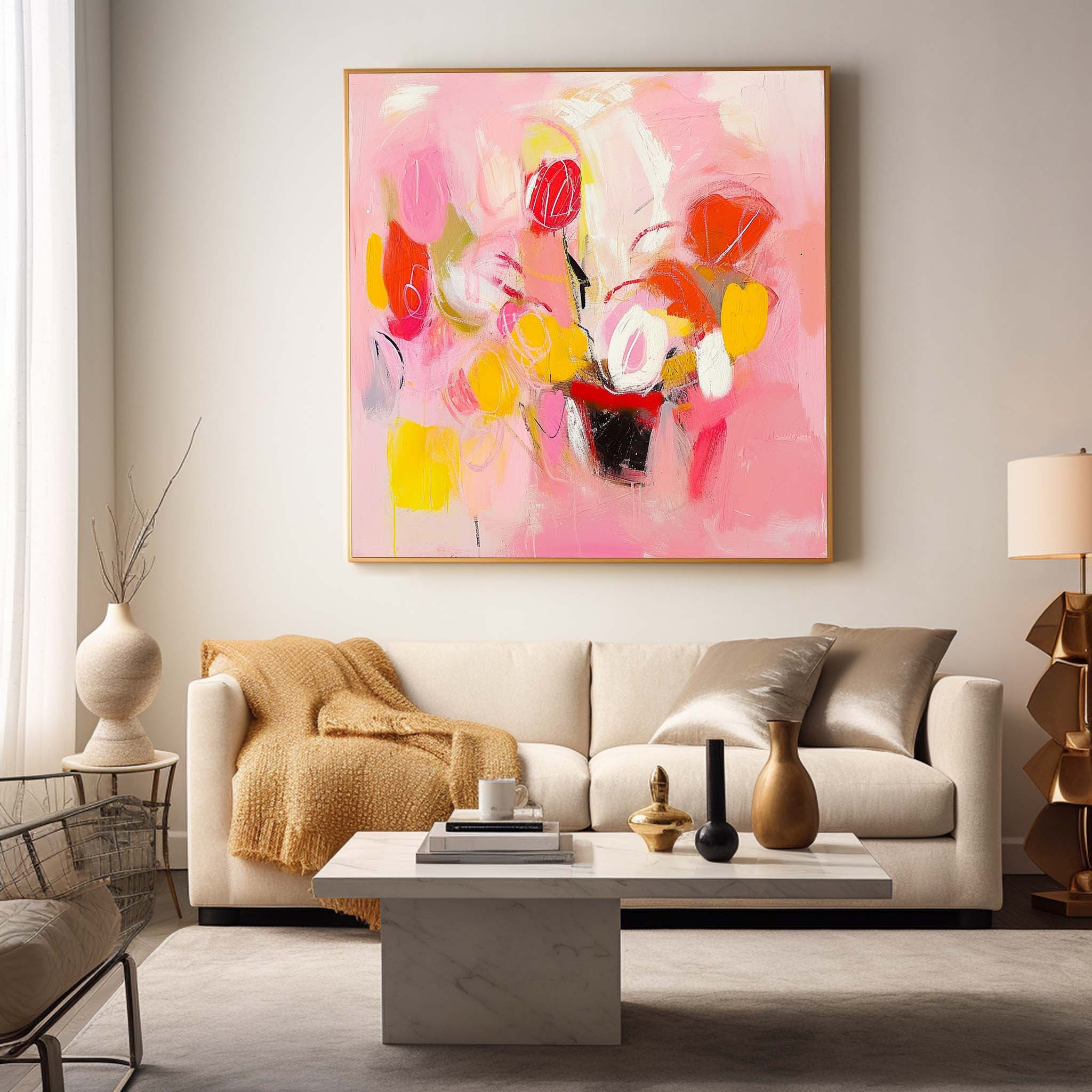 Abstract Canvas Art AB382 - Neutralighting