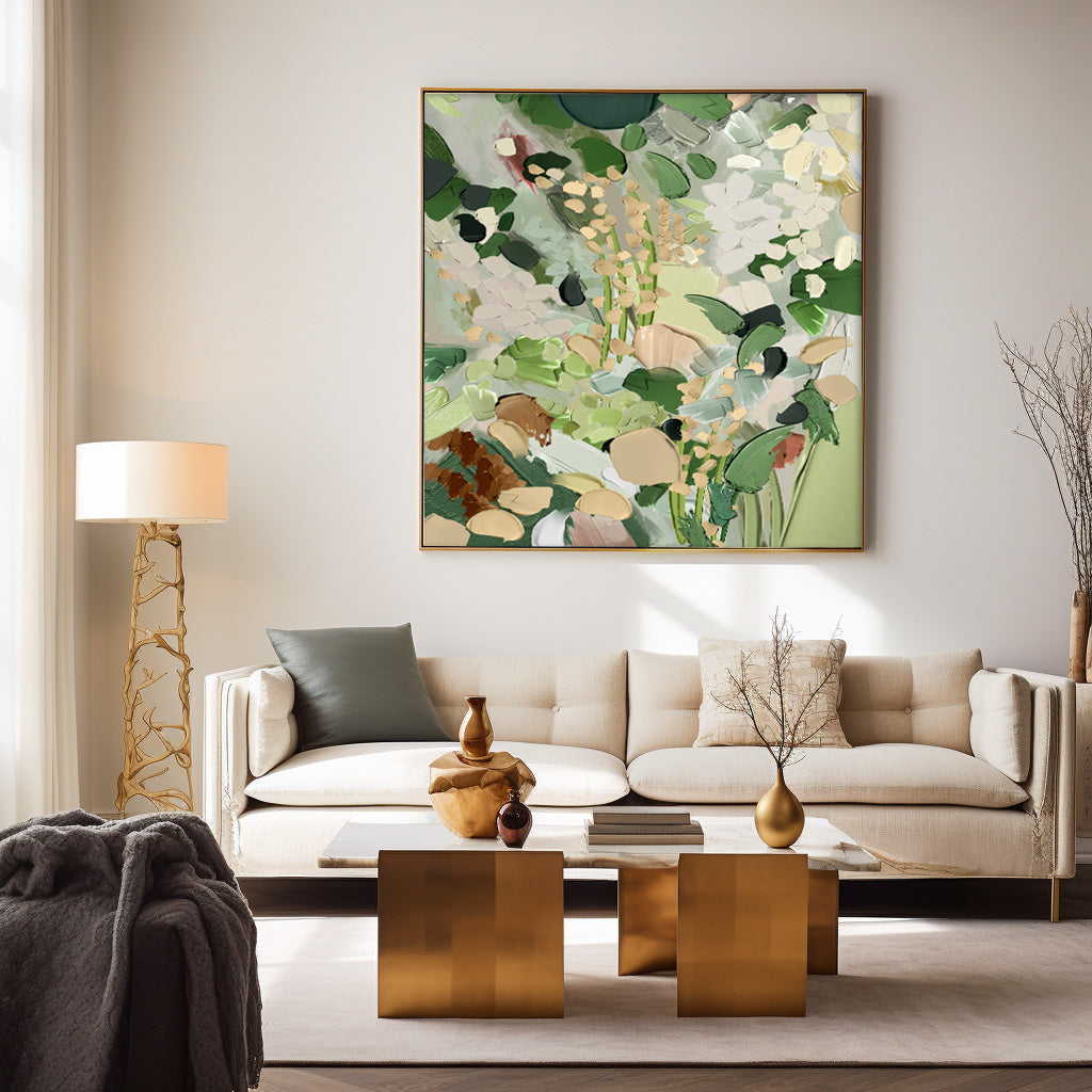 Wall Art Impasto Flower Warm Rustic