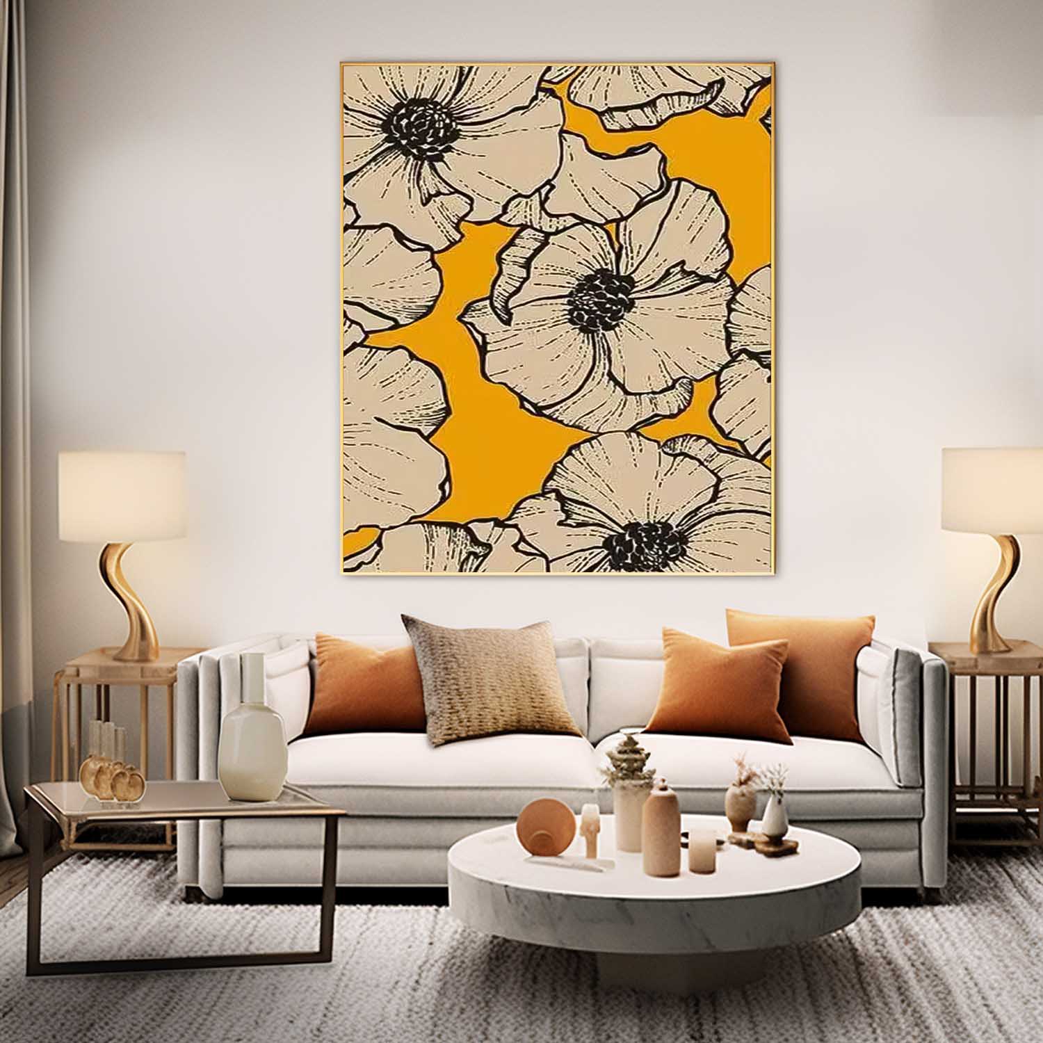 Wall Art Graphic Flower Bold Retro Artistic