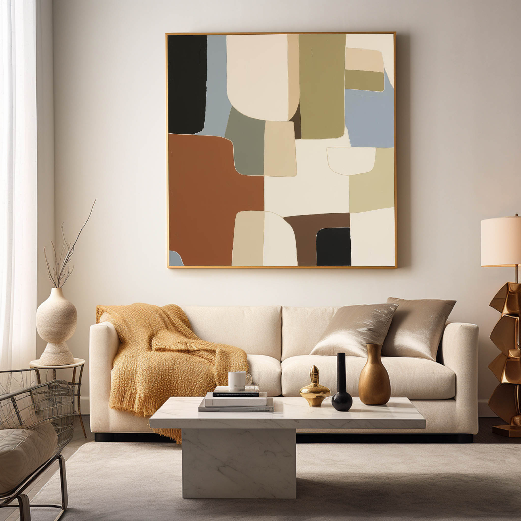 Abstract Canvas Art AB369 - Neutralighting