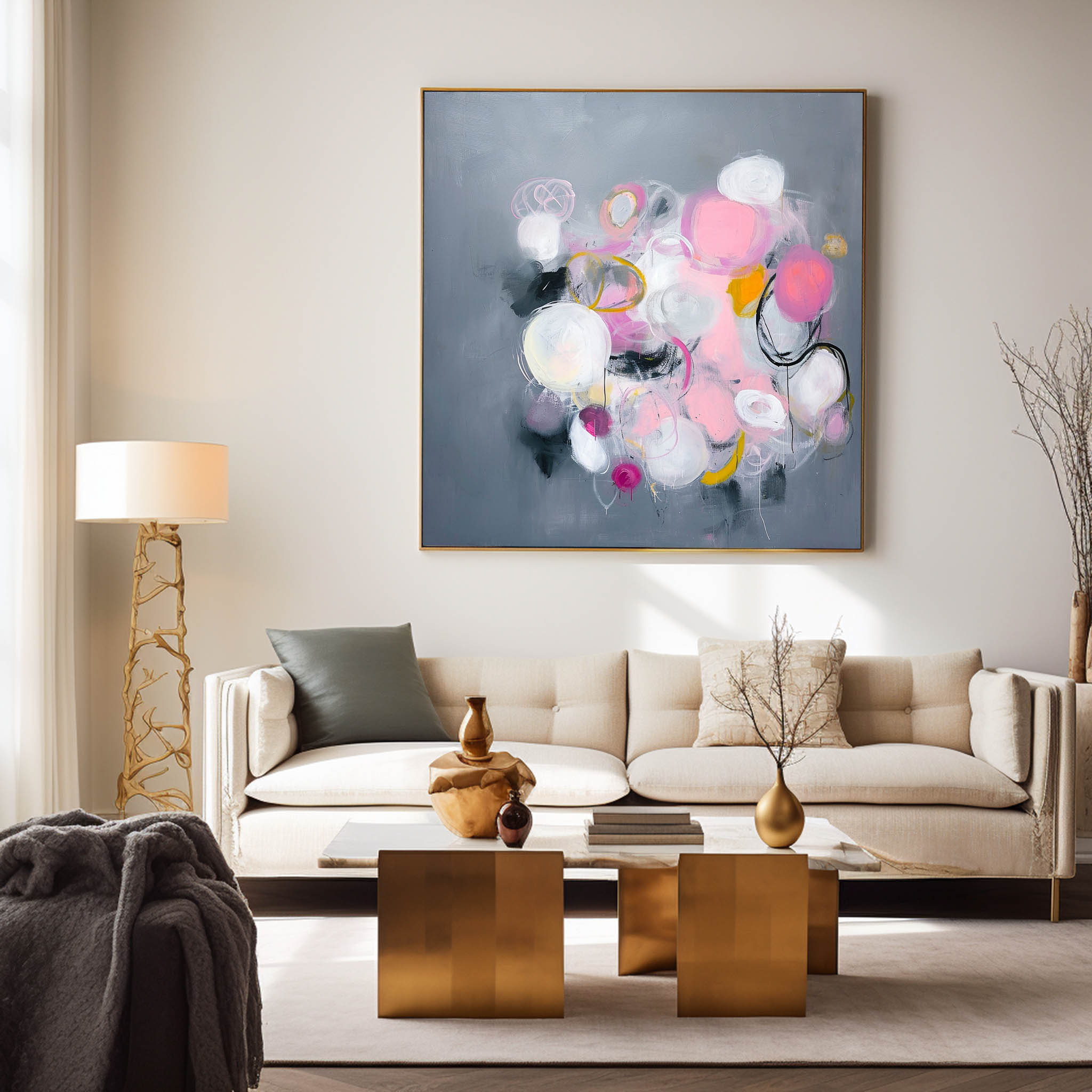 Abstract Canvas Art AB391 - Neutralighting