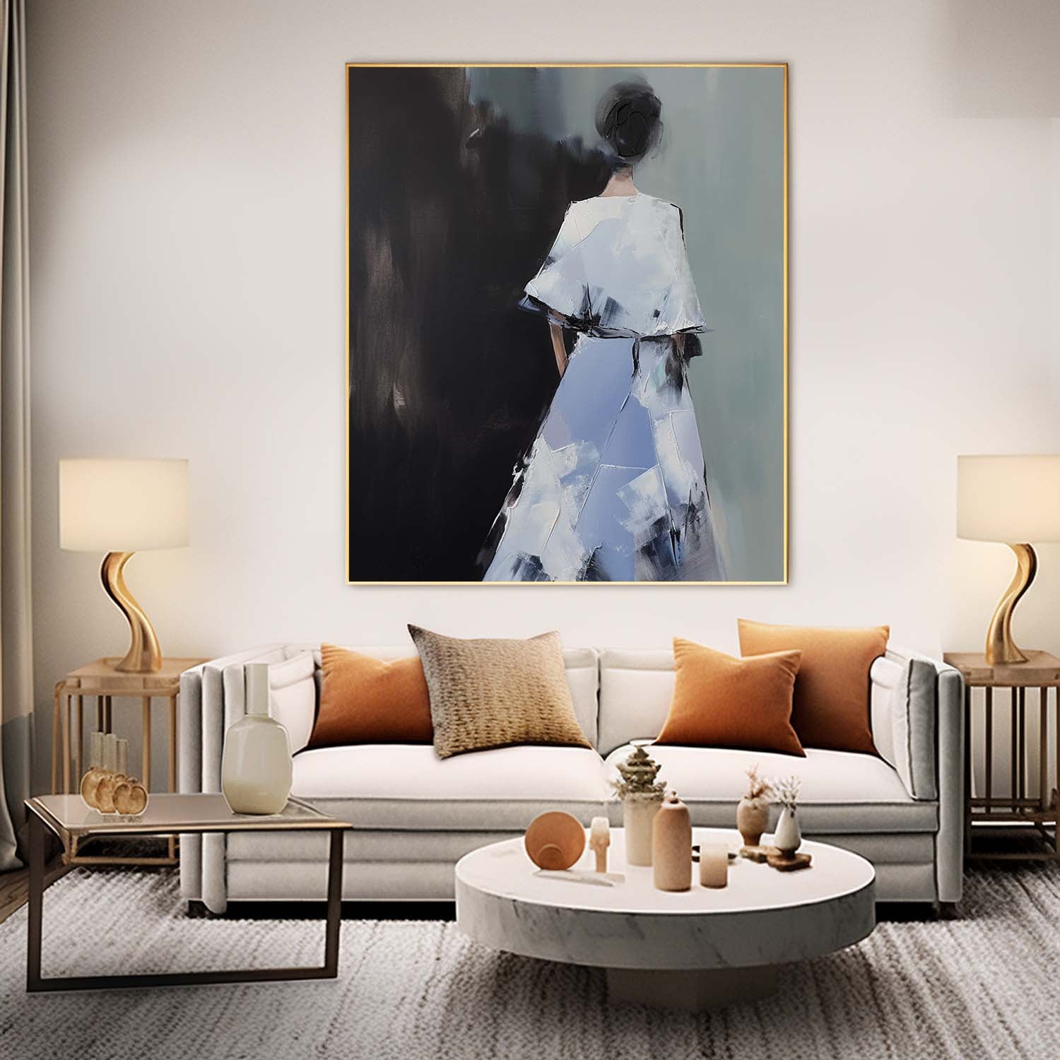 Wall Art People Back View Elegant Painterly