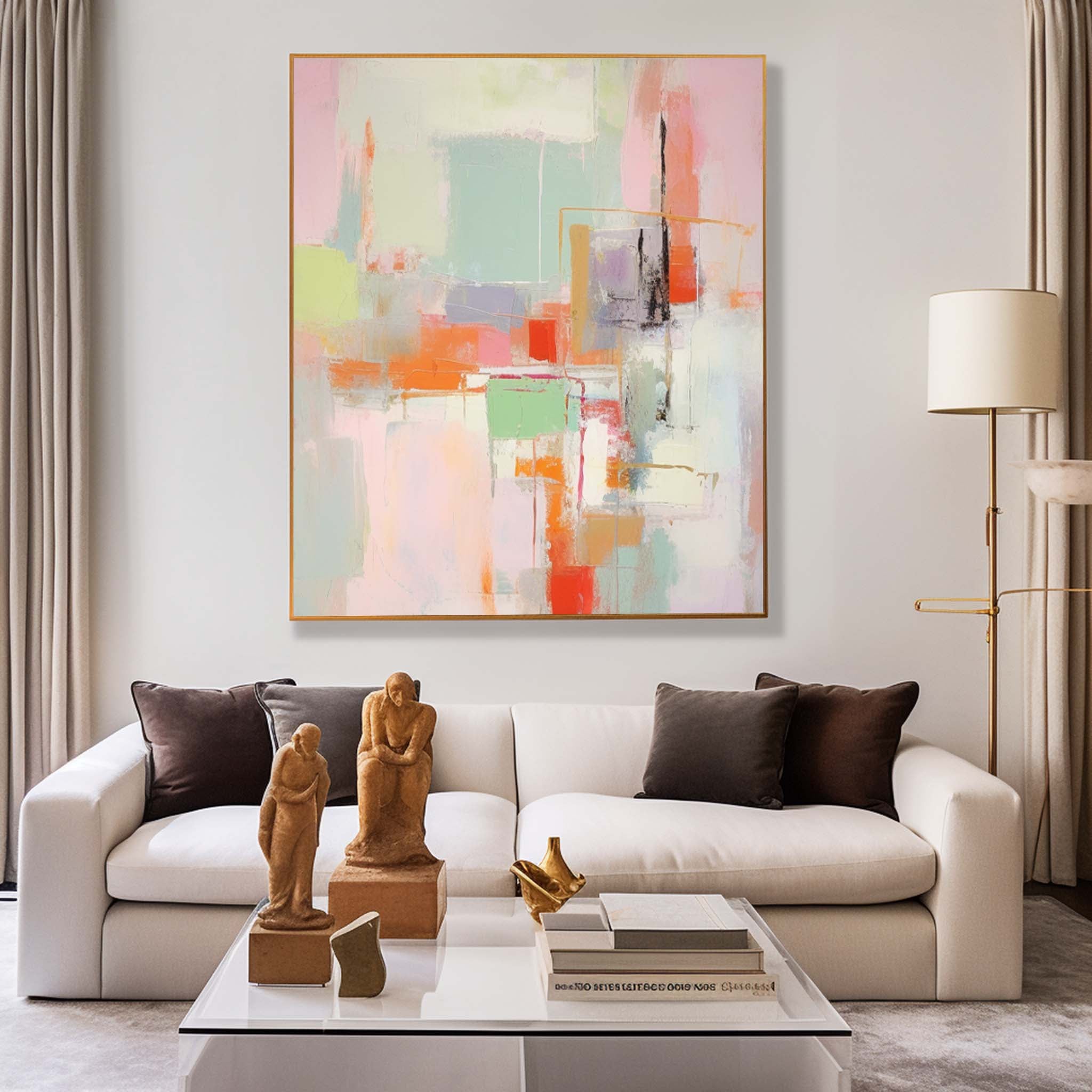 Wall Art Abstract Pastel Geometric Layer