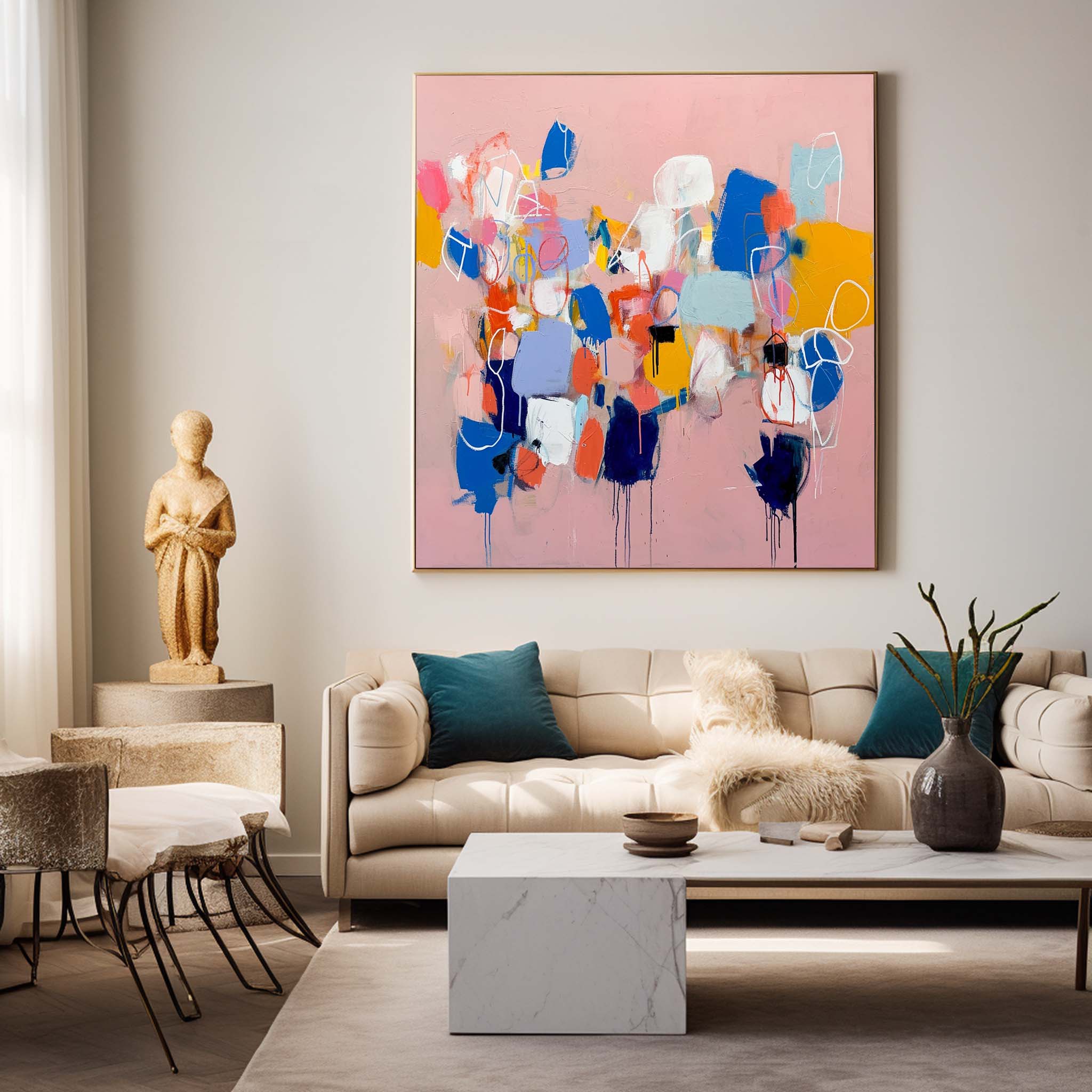 Wall Art Painterly Abstract Impasto Block