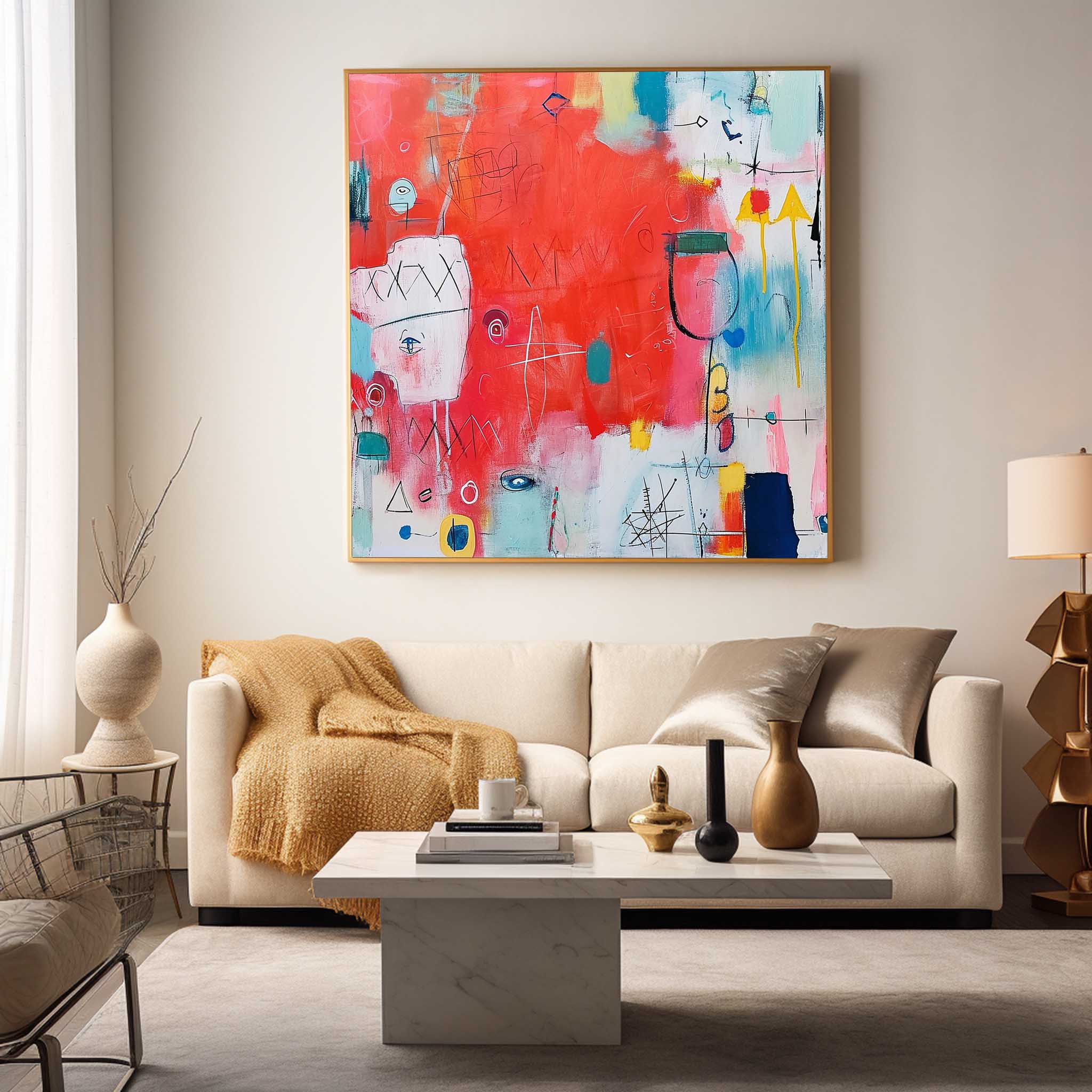 Wall Art Dense Symbolic Abstract Naive