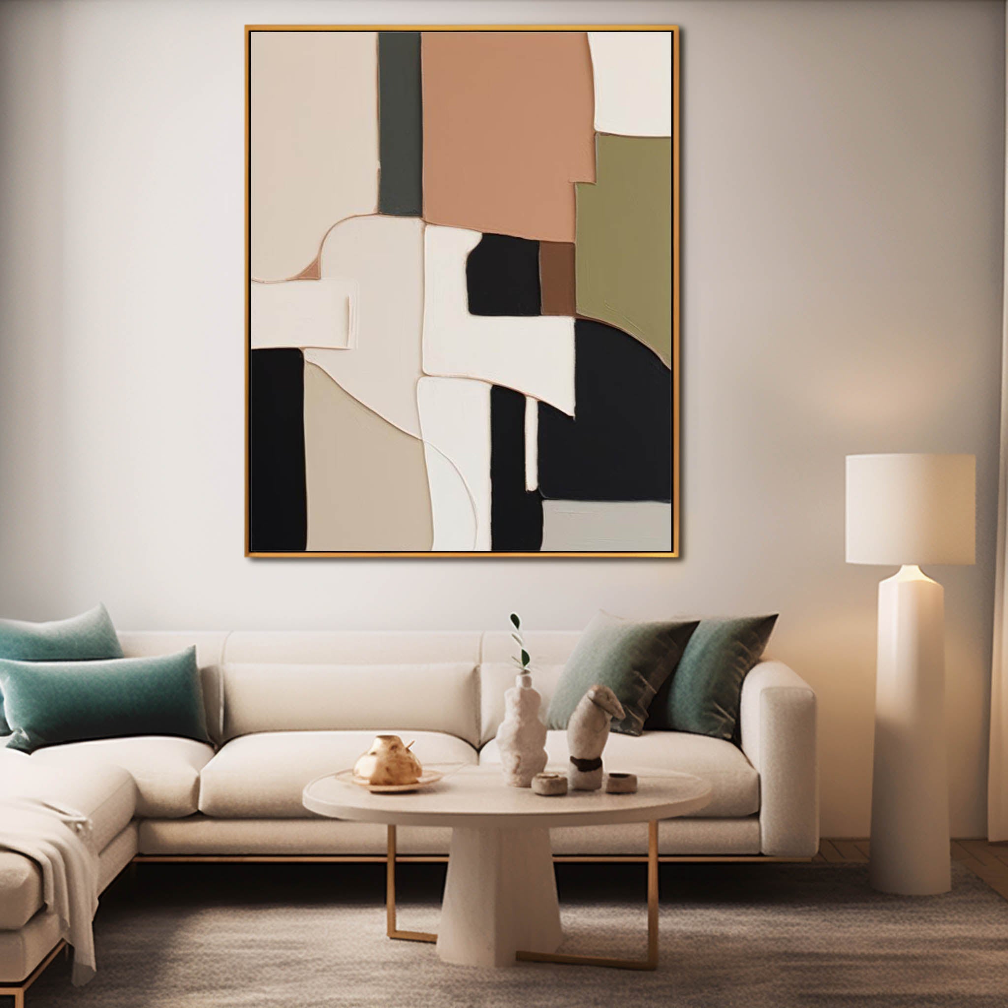 Wall Art Serene Abstract Geometric Block