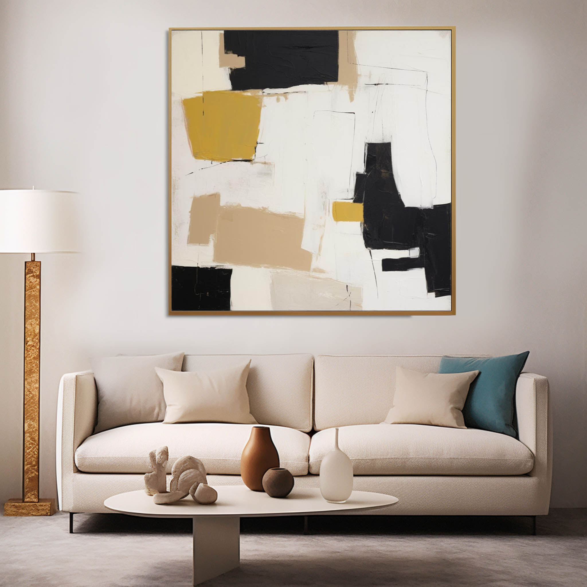 Wall Art Geometric Abstract Warm Irregular