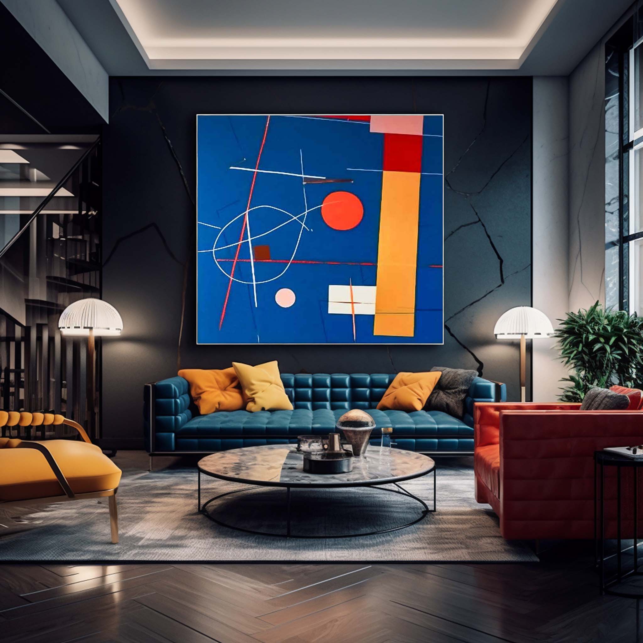 Wall Art Abstract Bauhaus Geometric