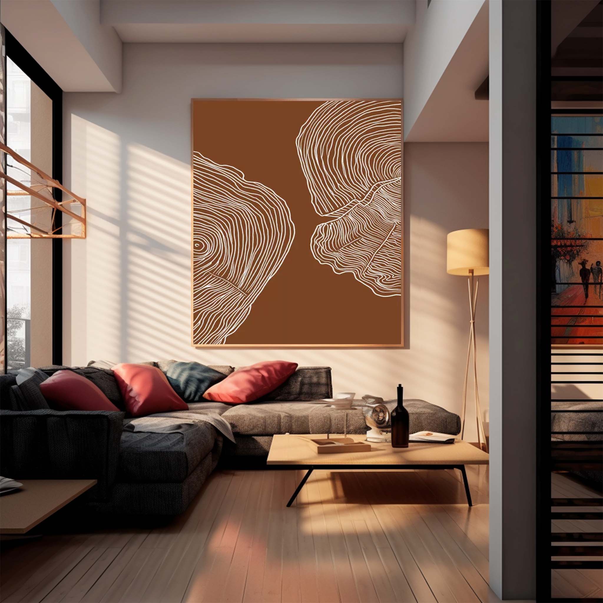 Wall Art Abstract Minimalist Wood Grain