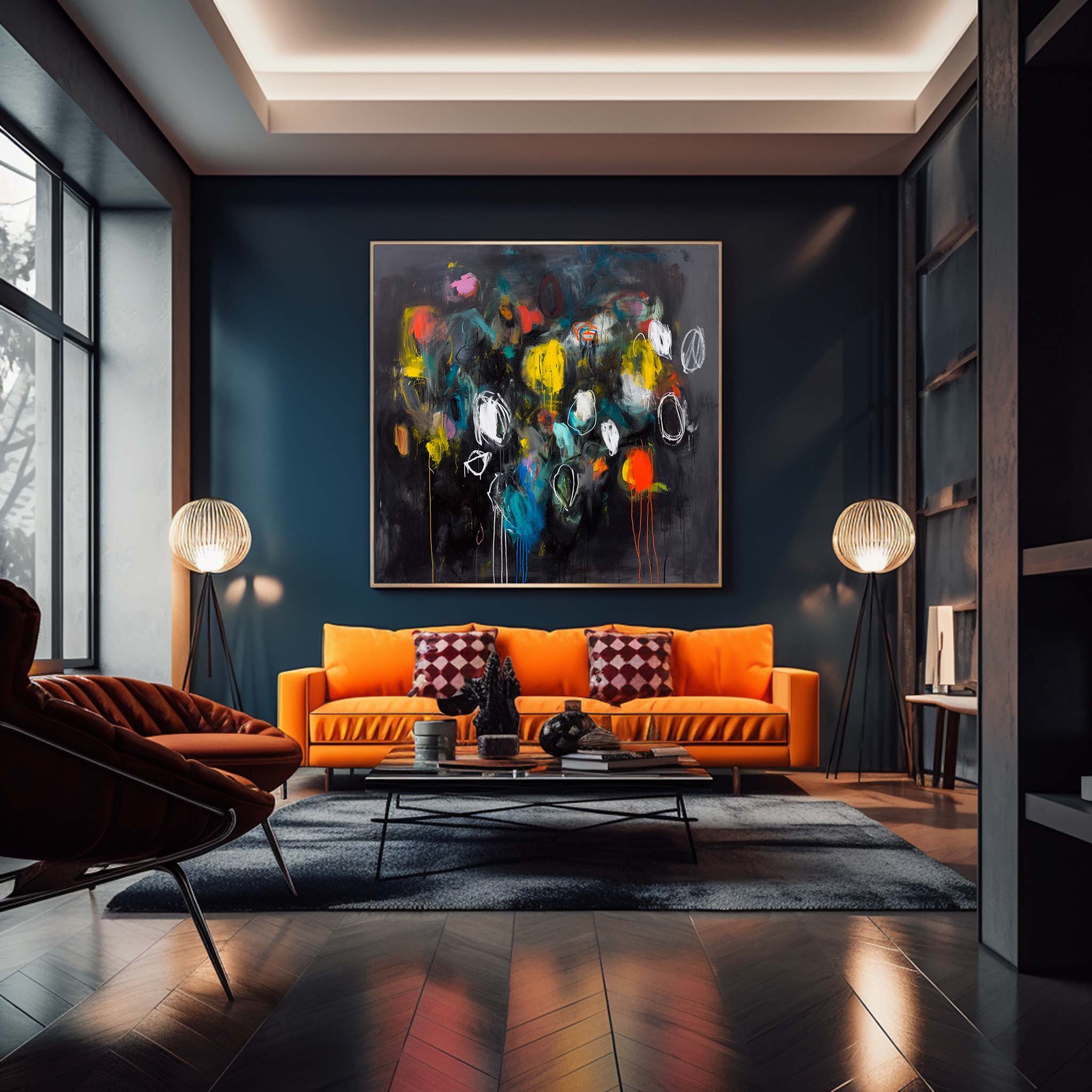 Wall Art Abstract Playful Energetic Retro