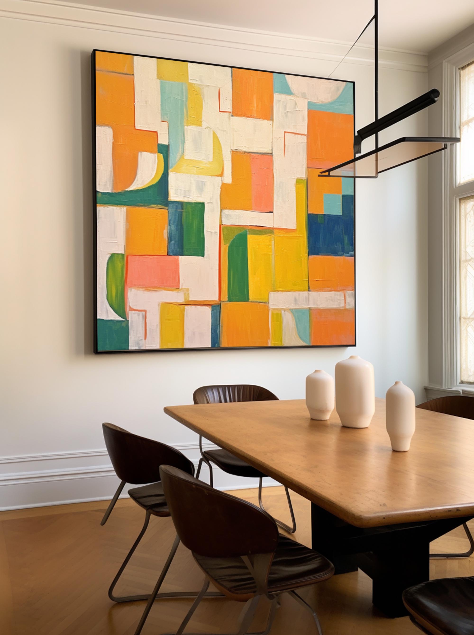 Wall Art Abstract Painterly Patchwork Geometric
