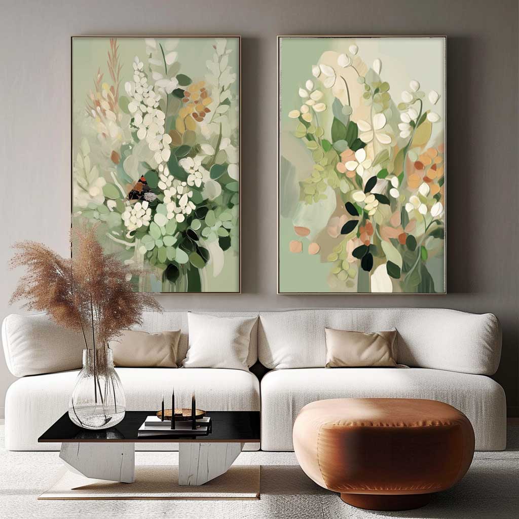 Wall Art Impasto Flower Sculpted Scene