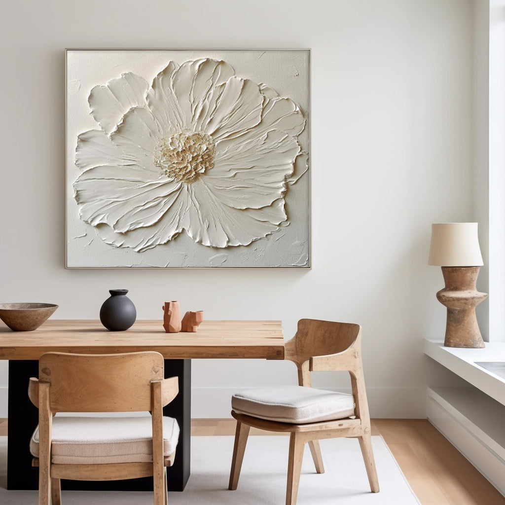 Wall Art Neutral Tone Single Flower