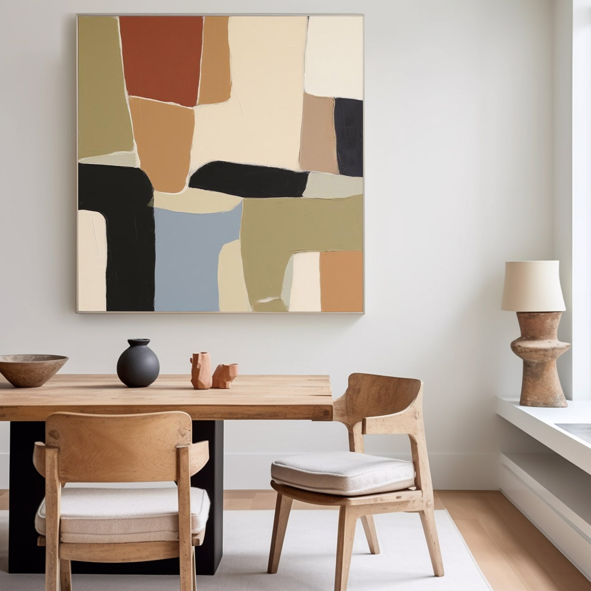 Wall Art Abstract Irregular Block Serene Calm