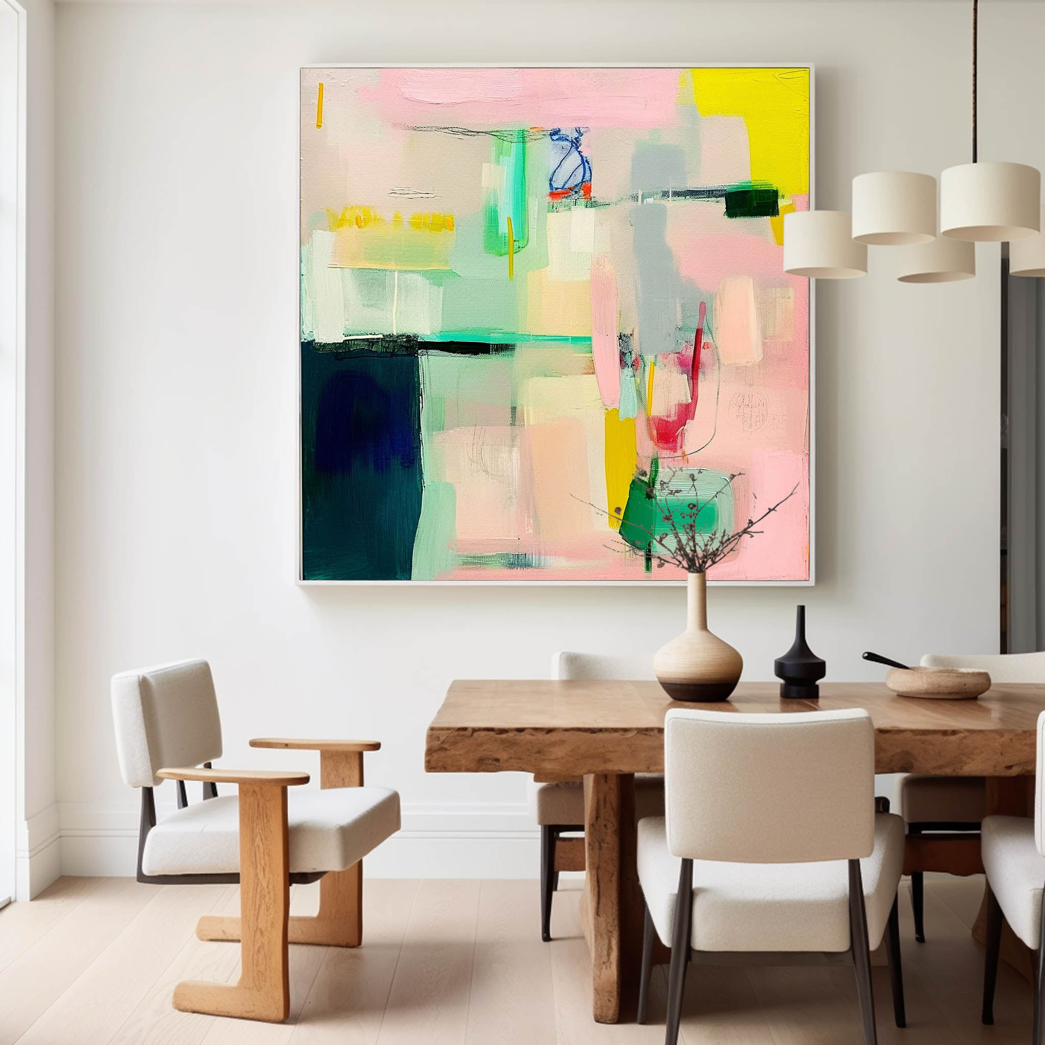 Wall Art Pastel Color Block Decor Abstract