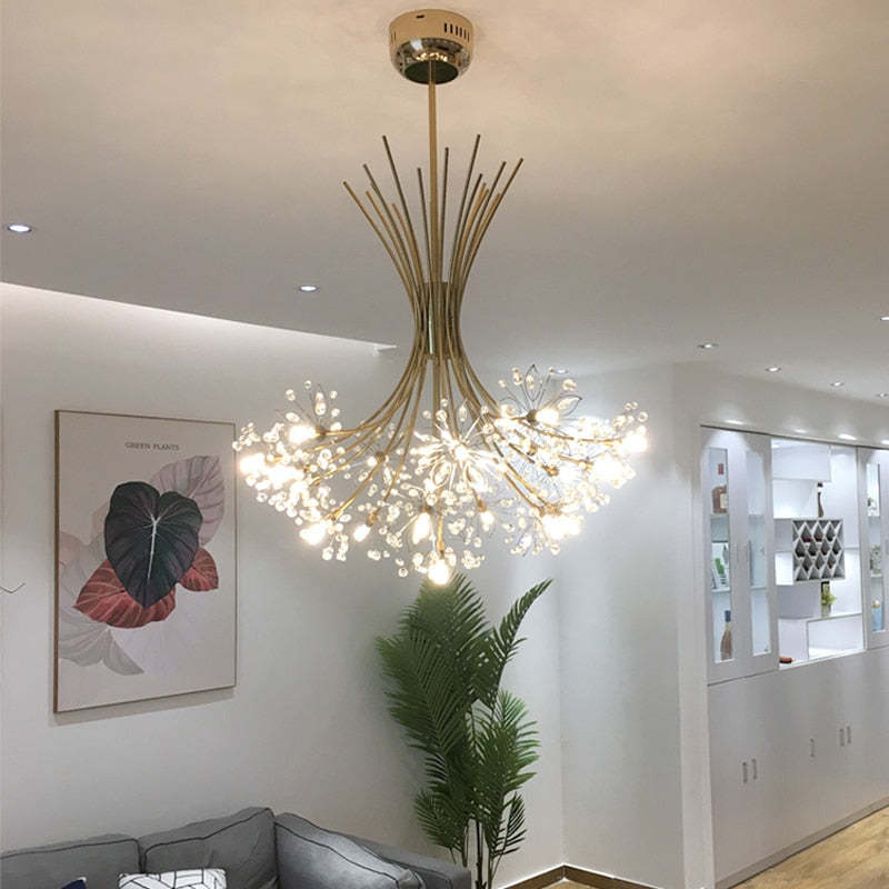 Arisha Modern Art Deco Crystal Sputnik Chandelier, Black/Gold - Neutralighting
