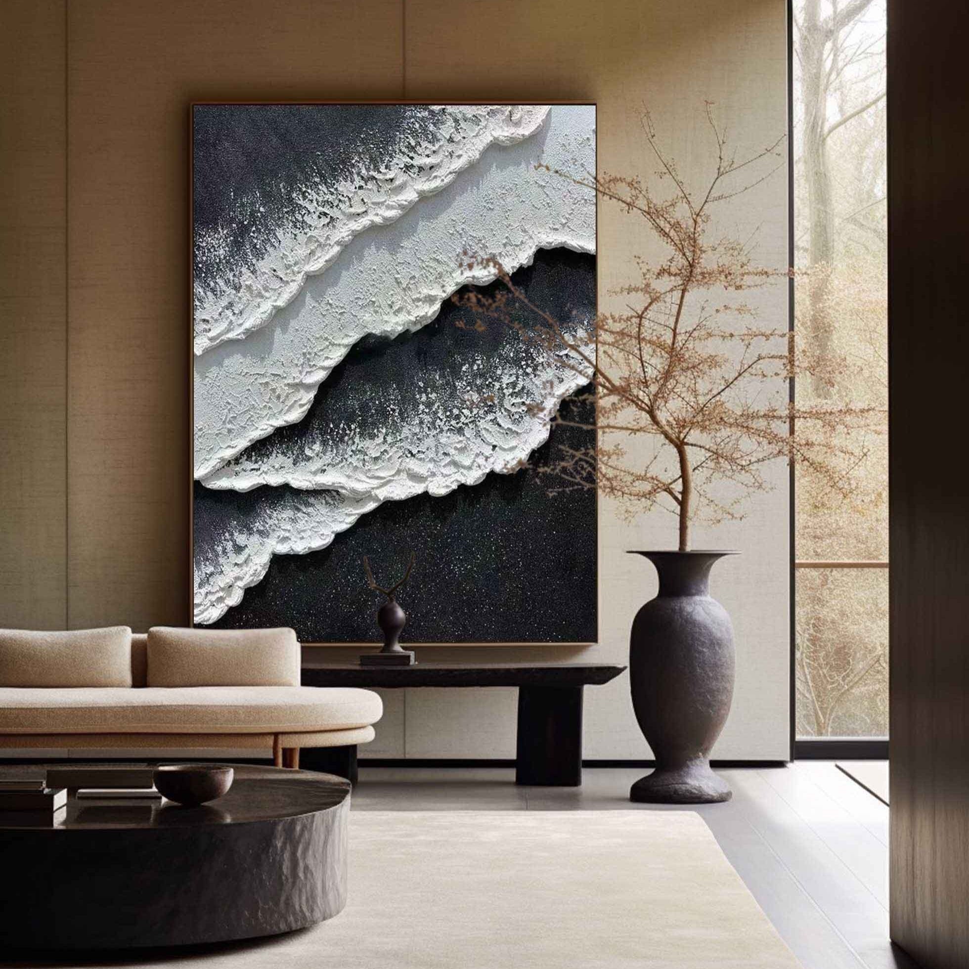 Black And White Seascape Painting