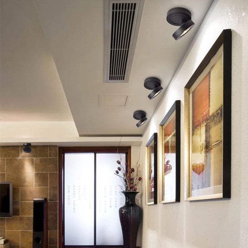 Arisha Modern Ceiling lighting Round, Novak Flush Mount, White/Black, Kitchen - Neutralighting