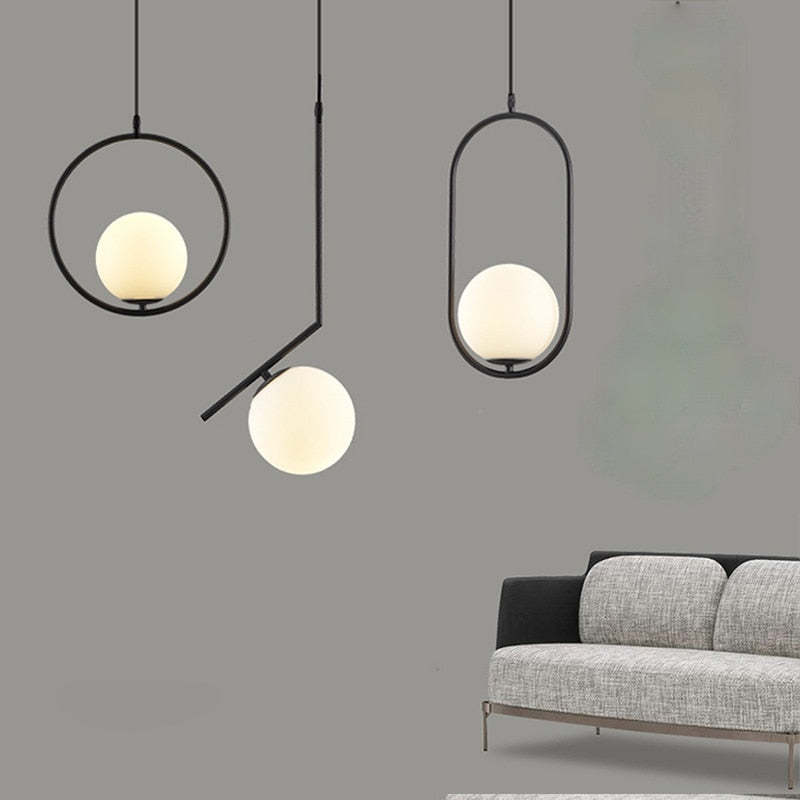 Arisha Modern Globe Metal/Glass Pendant Light, 3 Style - Neutralighting
