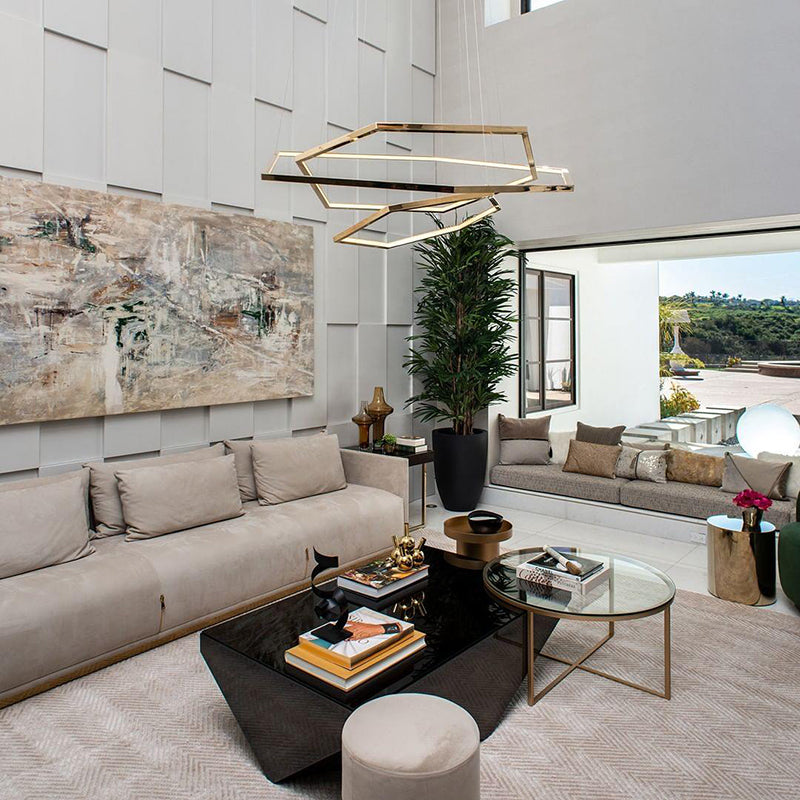 Arisha Minimalist Geomatic Metal Pendant Light, Gold, DIY - Neutralighting
