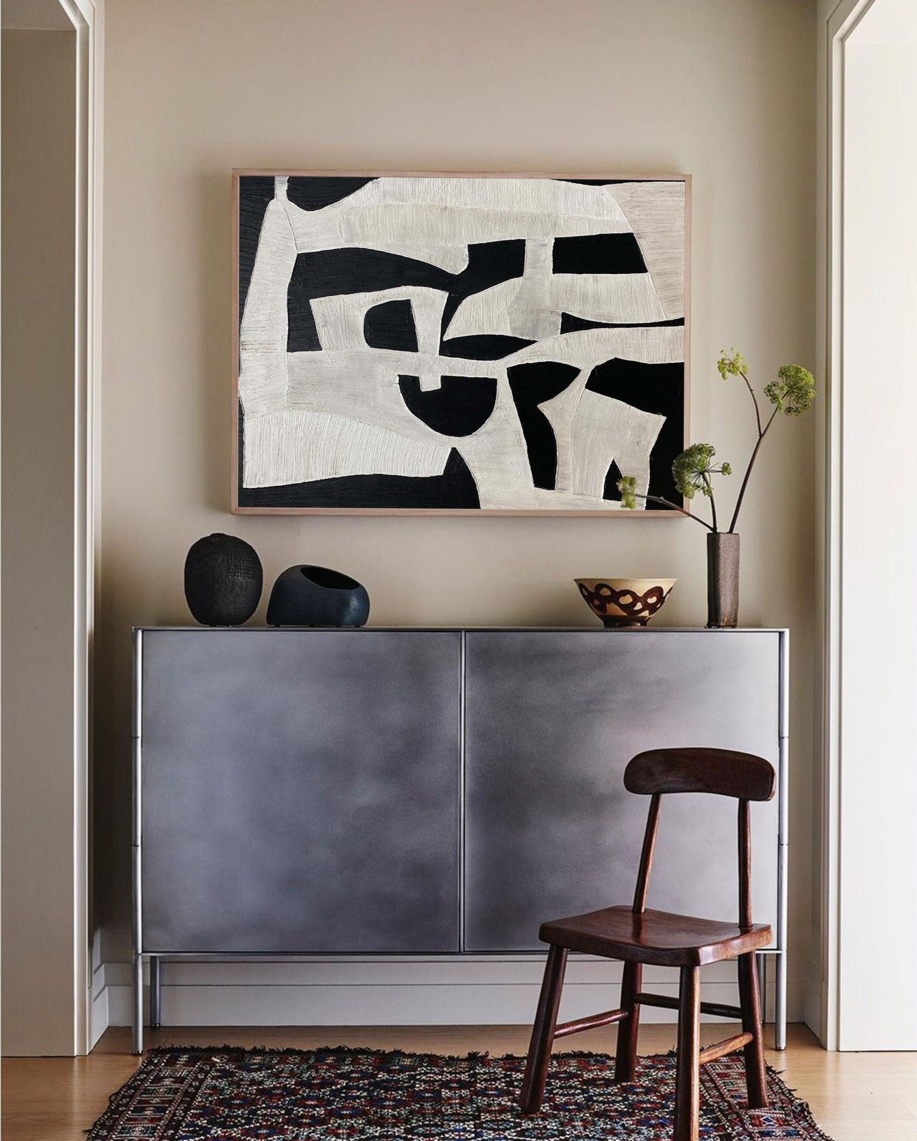 Monochrome Organic Abstract Textured Wall Art
