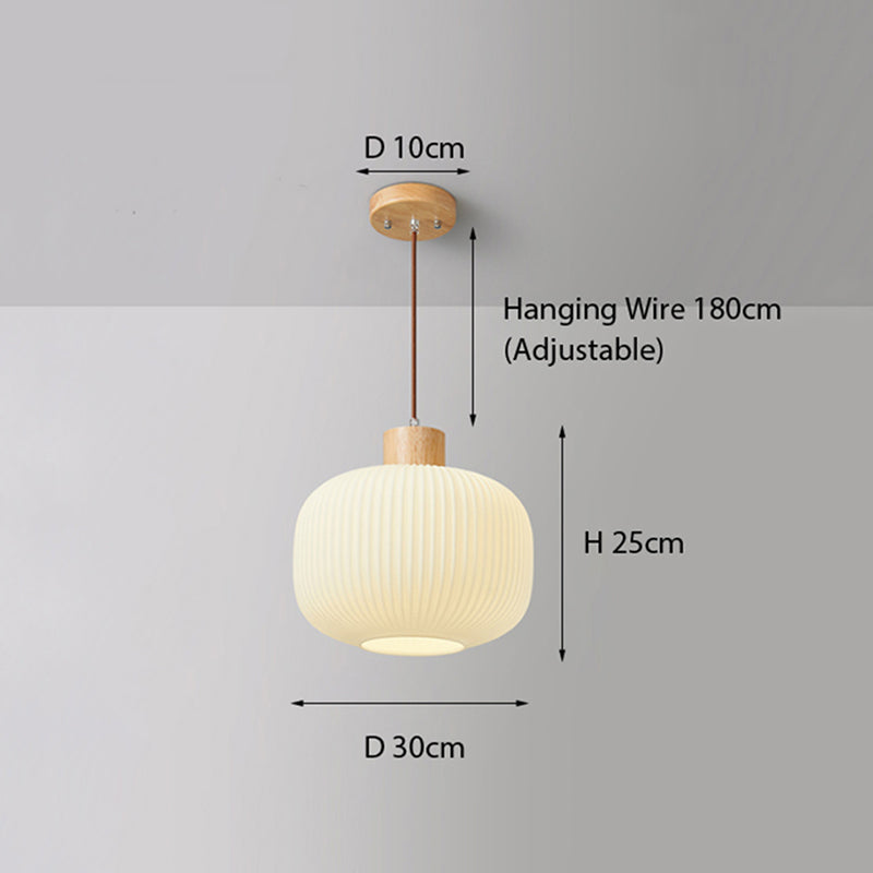 Muto Modern Wood/Glass Pendant Light, White - Neutralighting