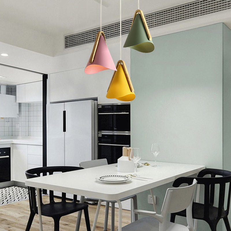 Valentina Modern Cone Pendant Light, Wood/Metal - Neutralighting