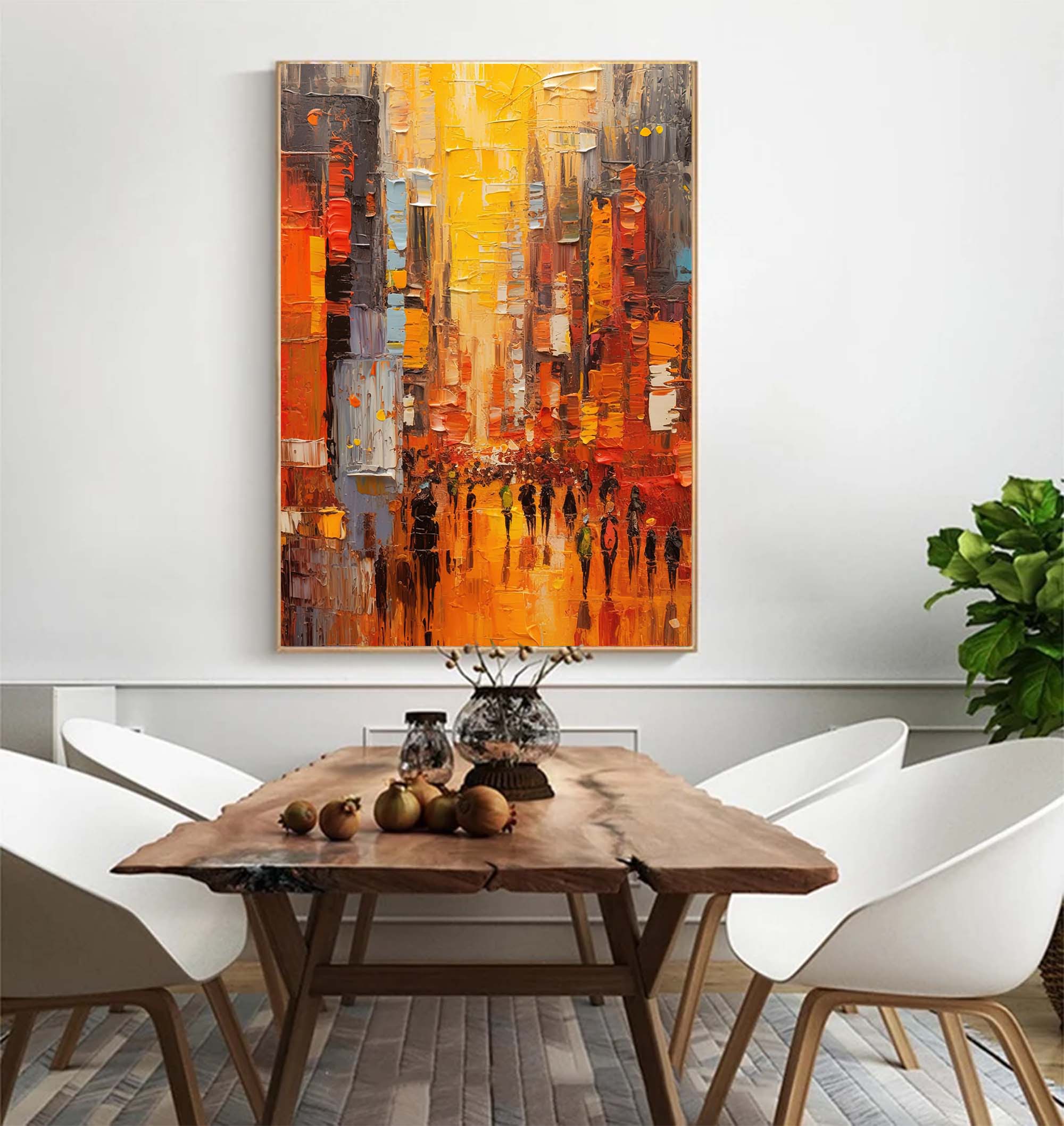 Wall Art Architecture Impasto Modern Urban
