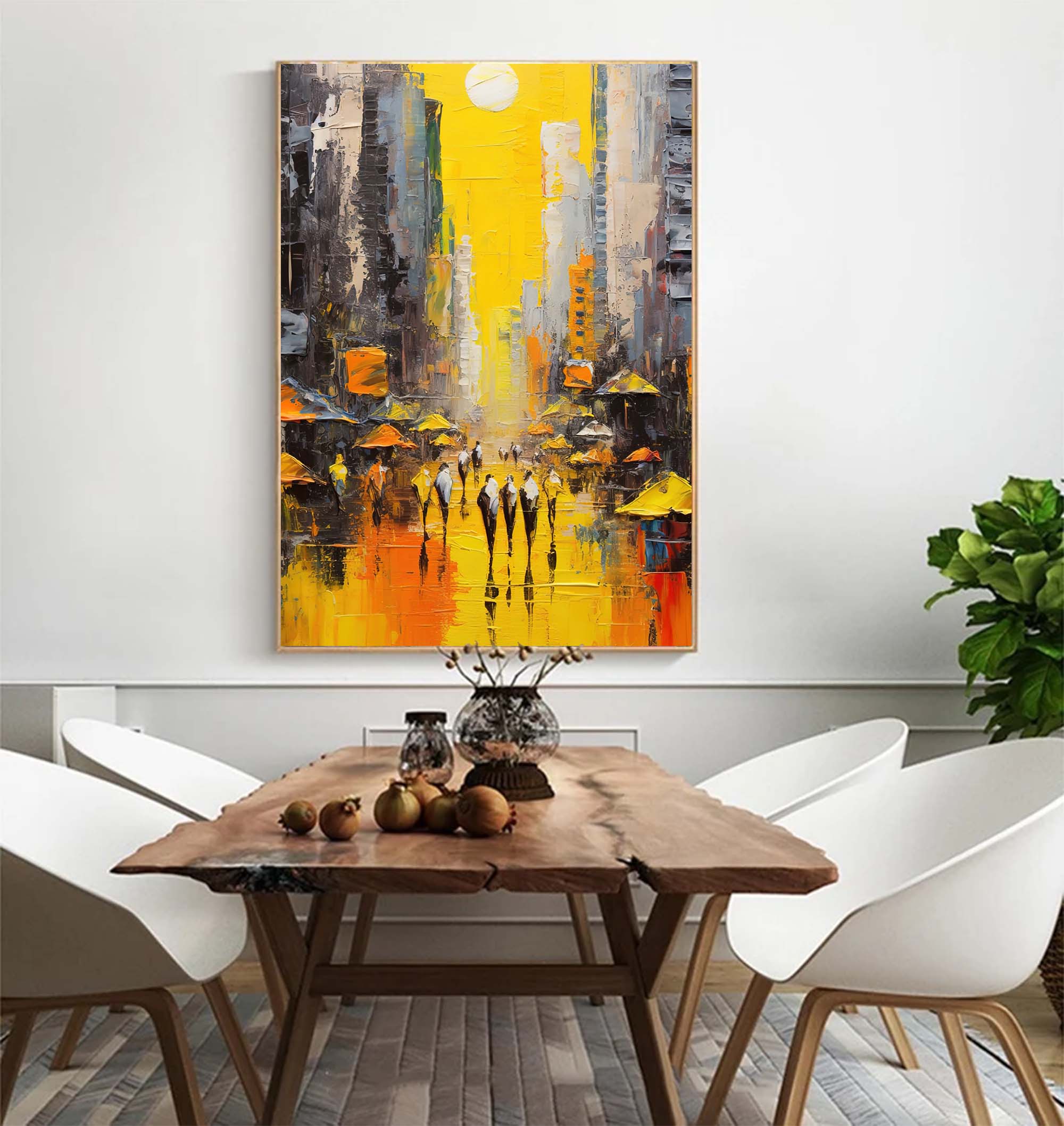 Wall Art Architecture City Street Scene Impasto Modern