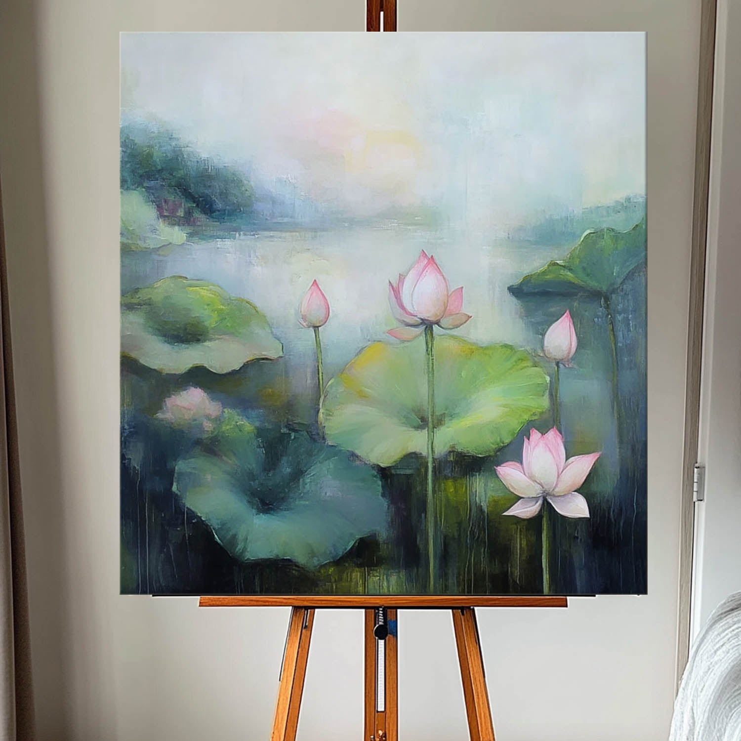 Wall Art Flower Serene Lotus Pond Tranquil