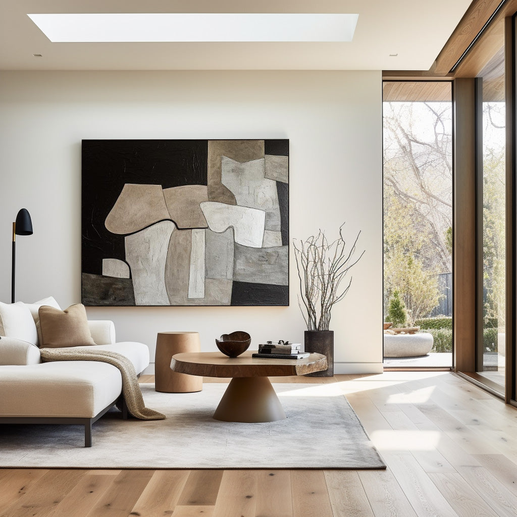 Modern Abstract Beige Painting
