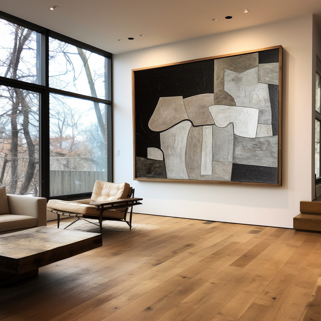 Modern Abstract Beige Painting
