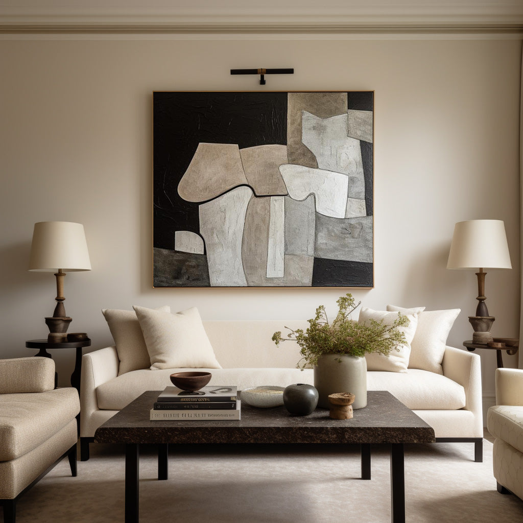 Modern Abstract Beige Painting