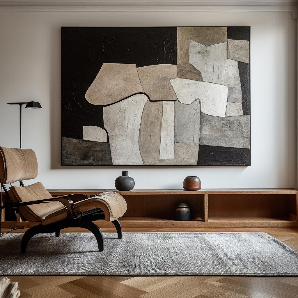 Modern Abstract Beige Painting