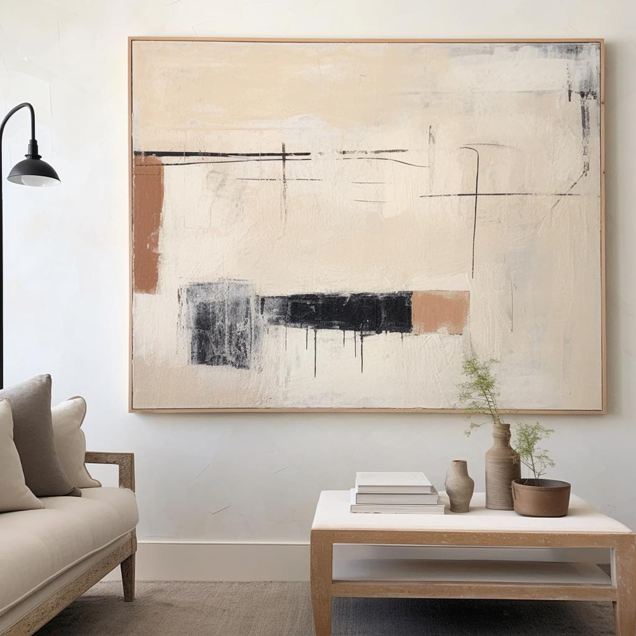 Textured Terracotta Abstract Oil Painting