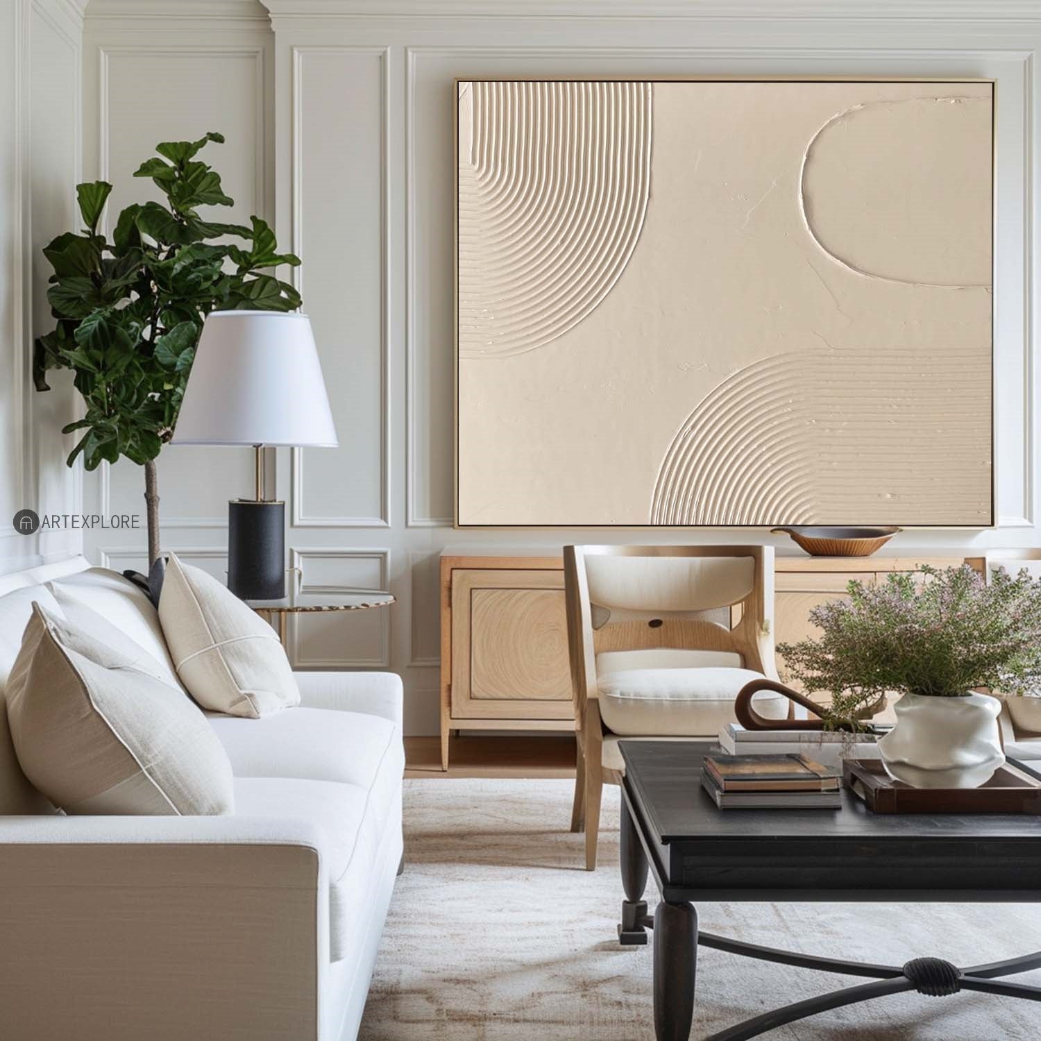 Sculptural Ripple Pattern Modern Painting