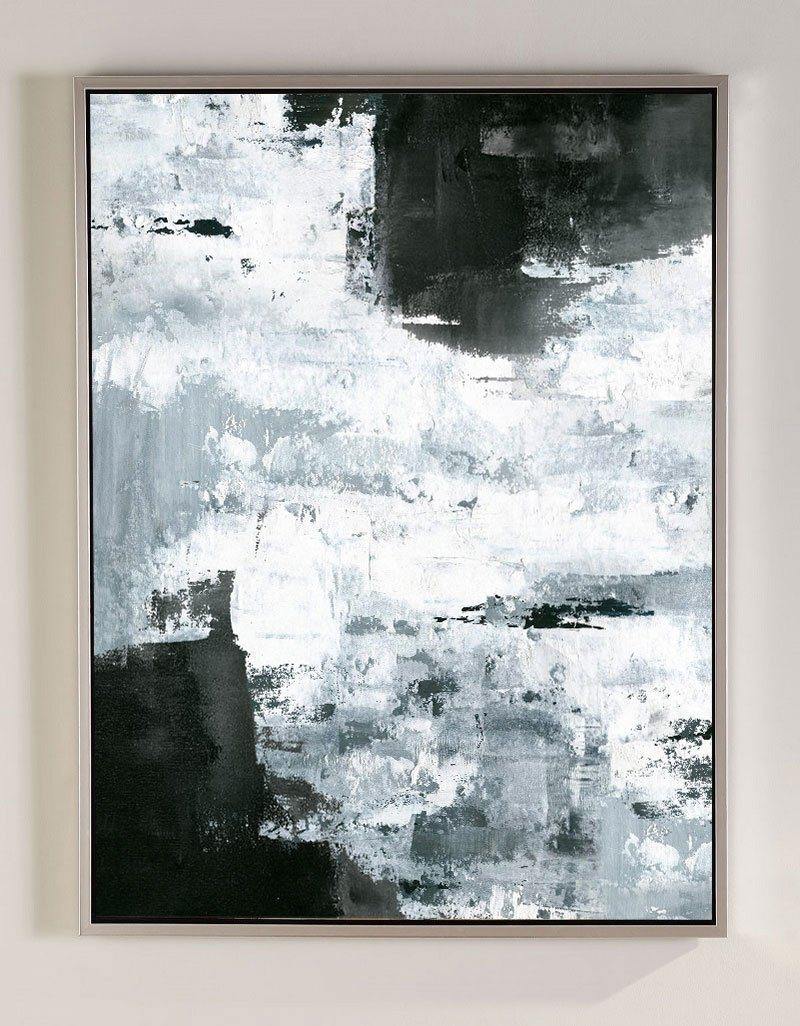 Abstract Black And White Oil Painting ABAV09 - Neutralighting