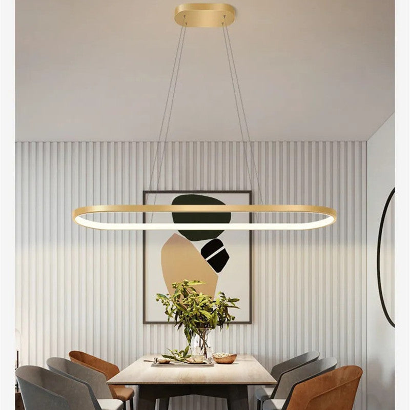 Junel Minimalist Oval Interior Hanging Pendant Light - Neutralighting