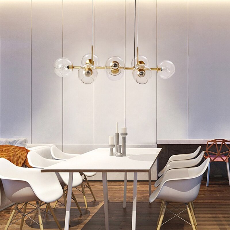 Valentina Modern Glass Globe Bubble Pendant Light Black/Gold - Neutralighting