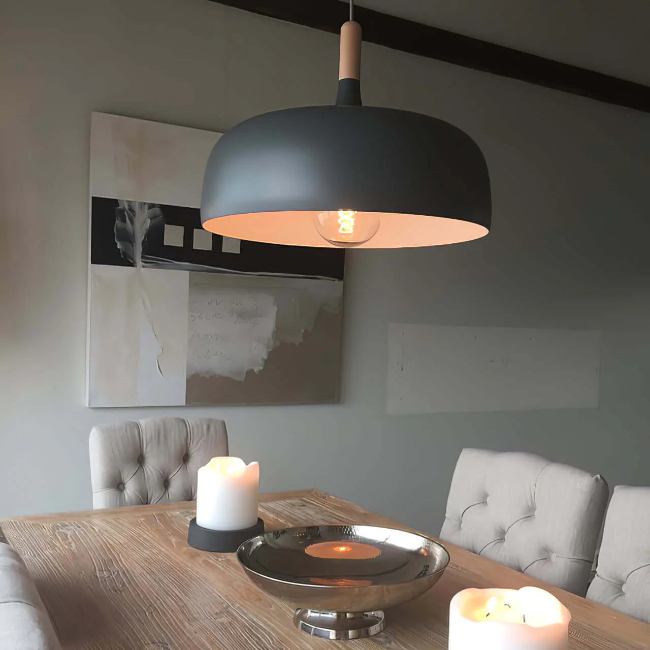 Aria Modern Pendant Light Dome Macaron Dining Room - Neutralighting
