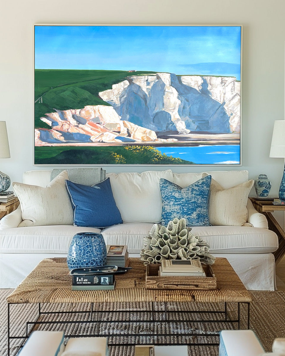 Coastal White Cliffs Landscape Canvas Wall Art