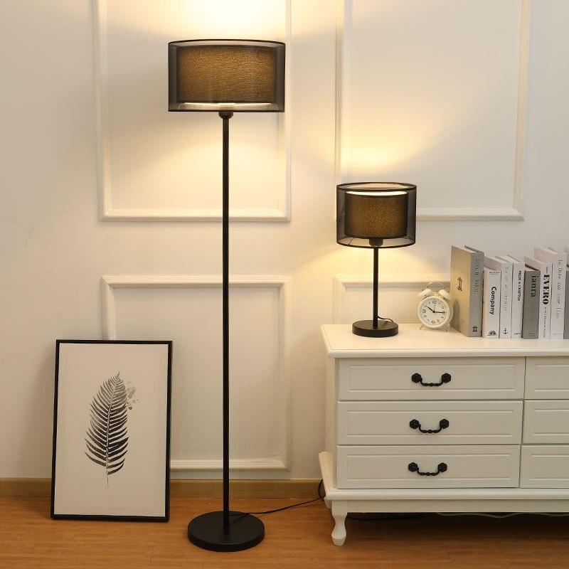 Baines Fabric Lampshade Table & Floor Lamp, 2 Colour - Neutralighting